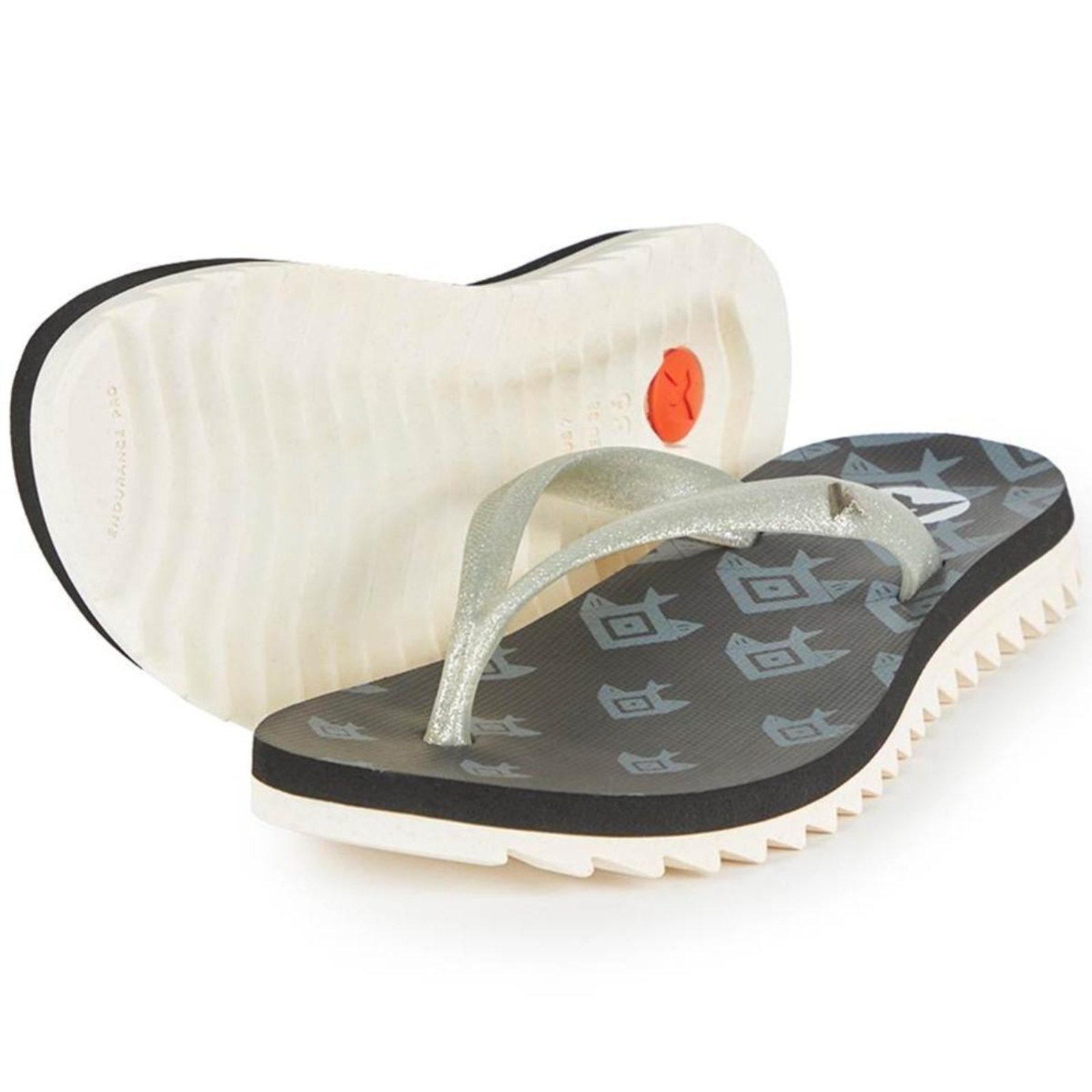 Chinelo Kenner Ibiza Geopeixe Feminino - Preto e Prata
