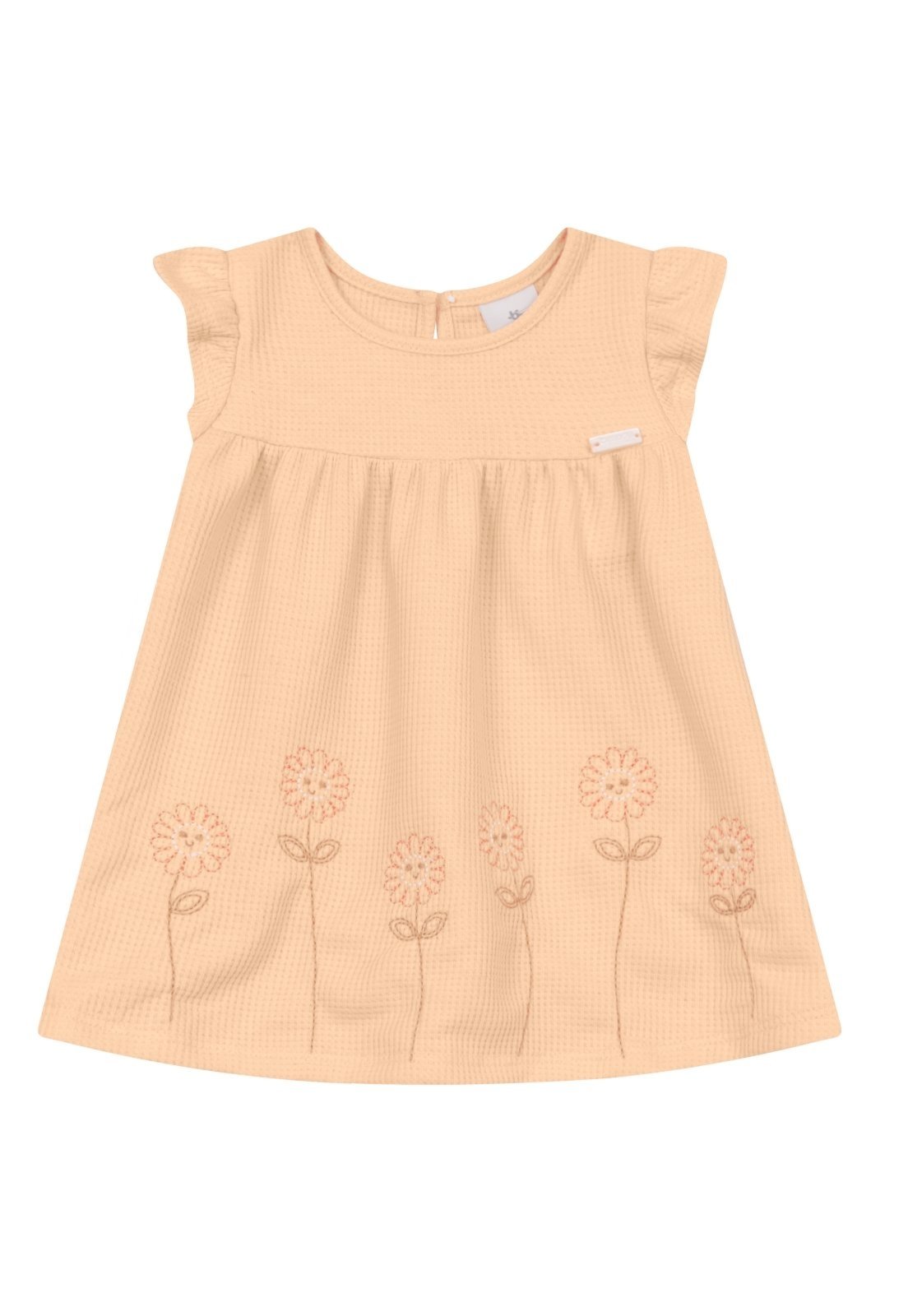 Infantil - Vestido menina com bordado de flores Brandili Baby