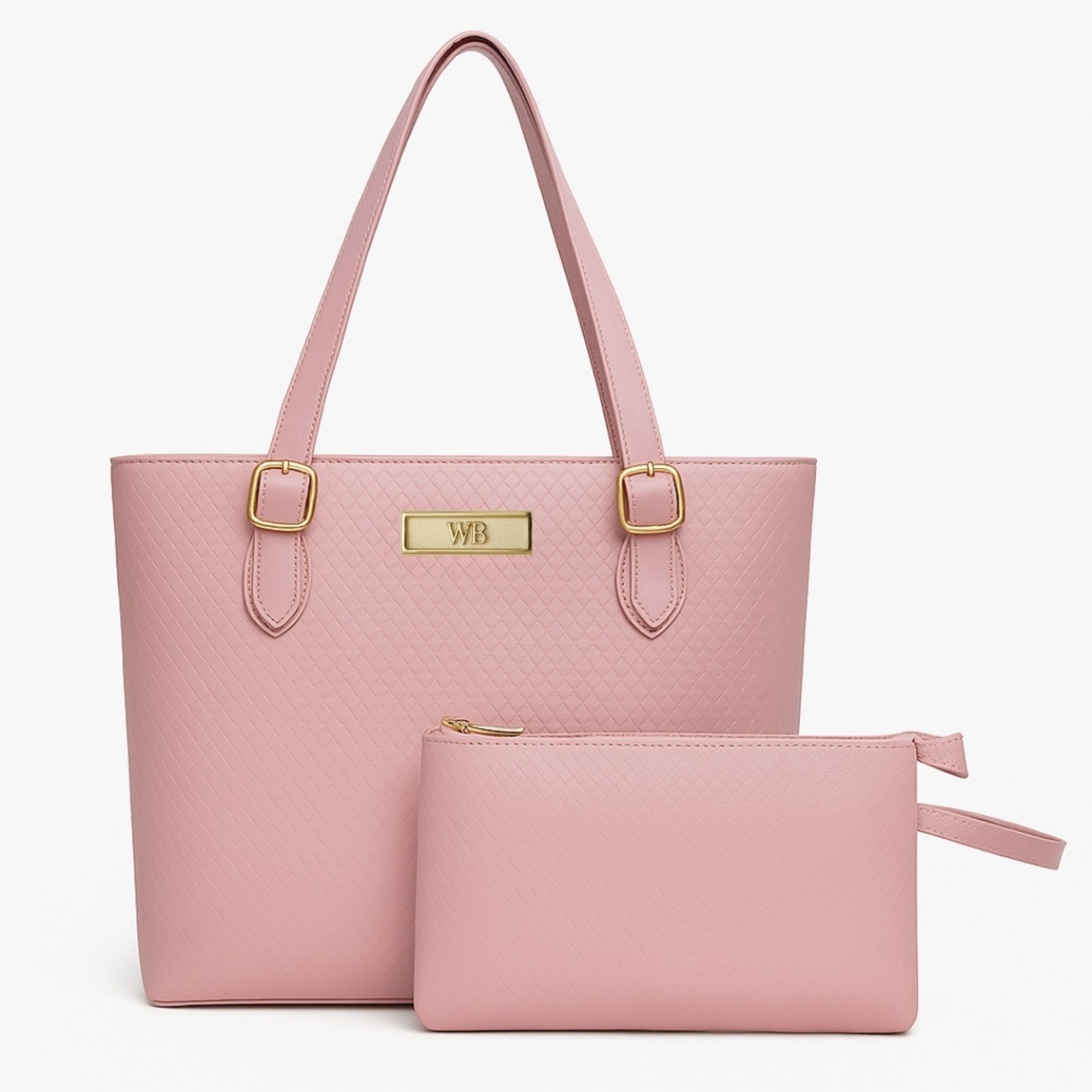Vista 3 Bolsa Feminina Shopper Com Alça De Ombro Reforçada Metais Premium E Nécessaire WILLIBAGS rosa WILLIBAGS rosa