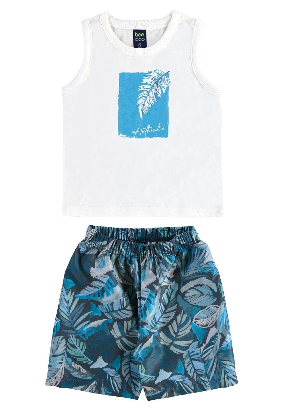 Infantil - Conjunto Tropical Regata Bermuda Bee Loop Branco