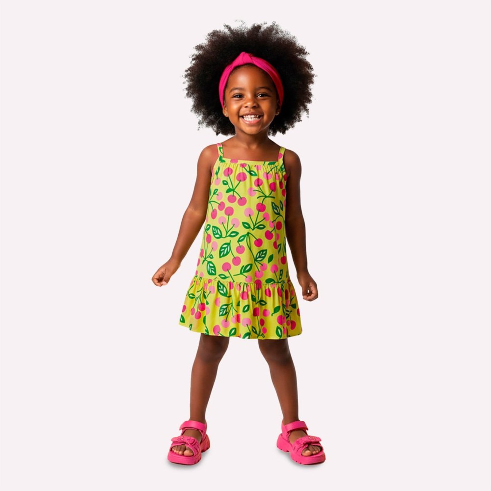 Infantil - Vestido Menina Cerejas Kyly