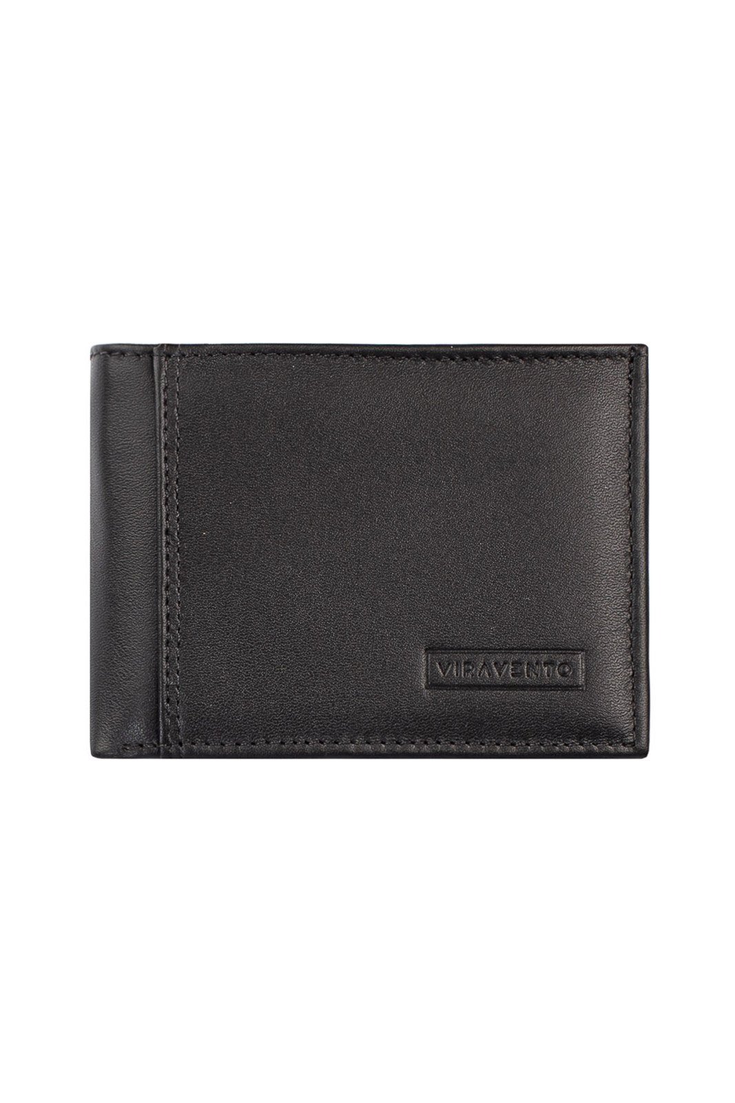 Carteira masculina de couro italiano Tyler 8,5x11,5cm - Preta