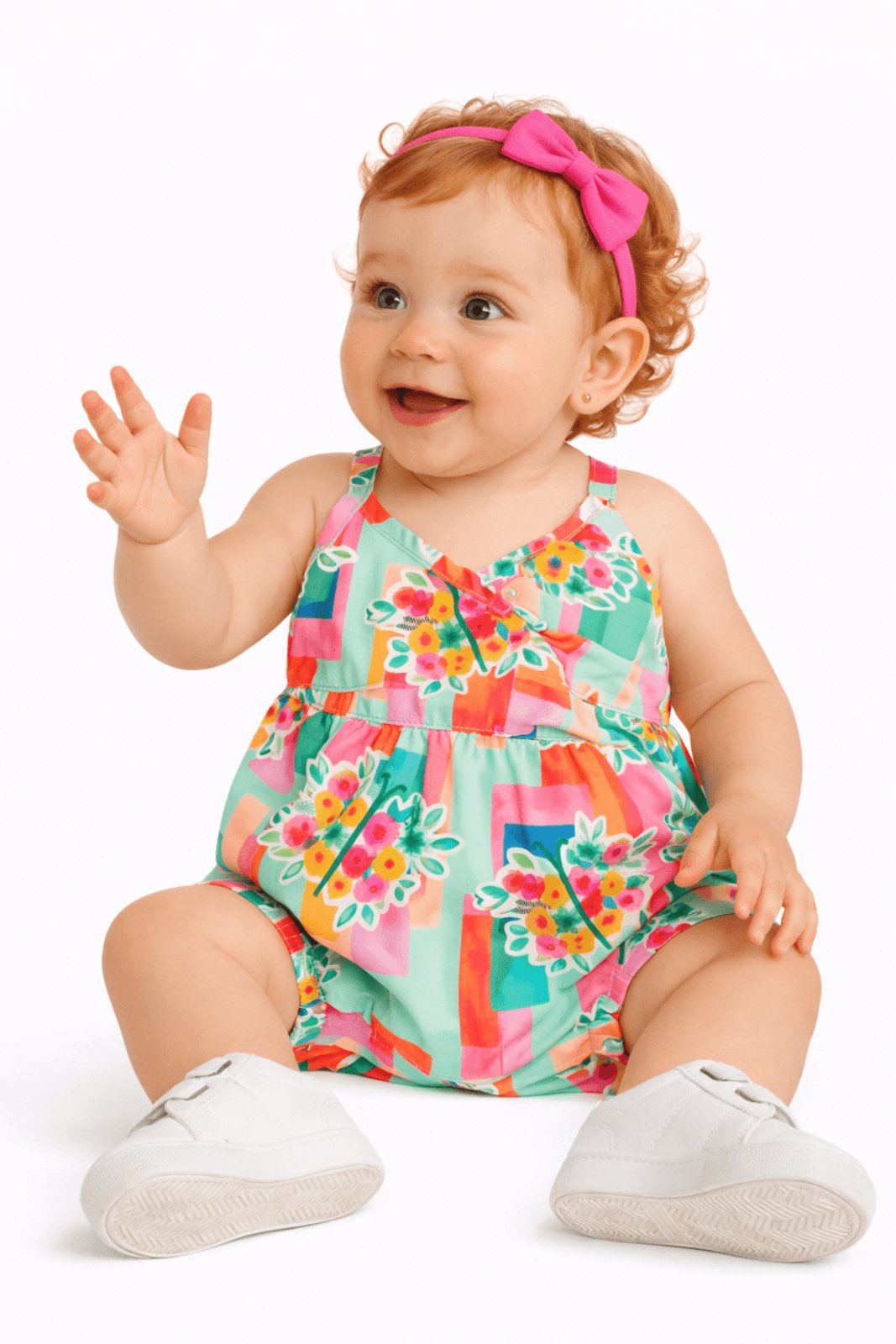 Infantil - Macaquinho Menina Borboflores Alphabeto Rosa