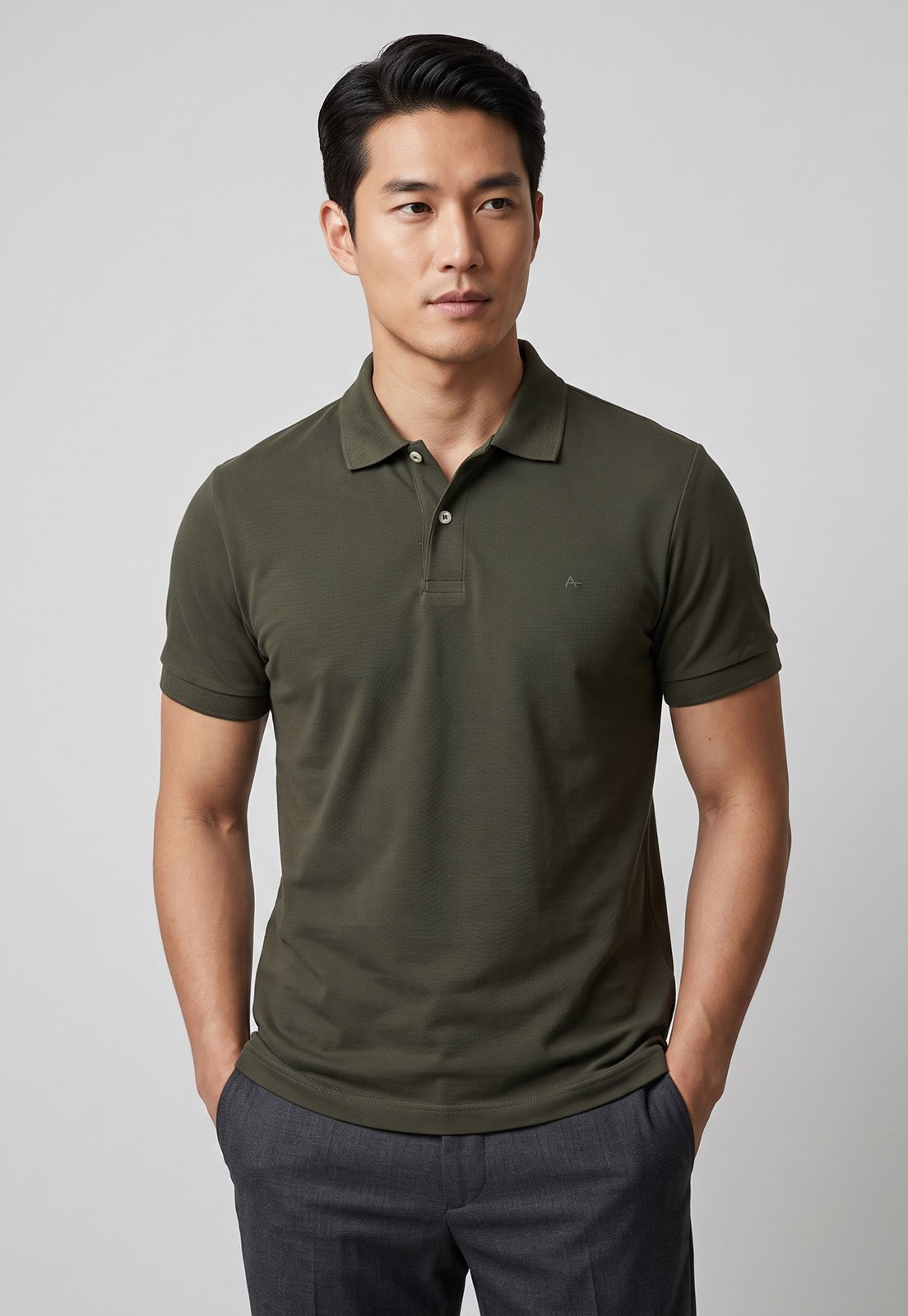 Polo Masculina Aramis Gola Clássica Verde Oliva