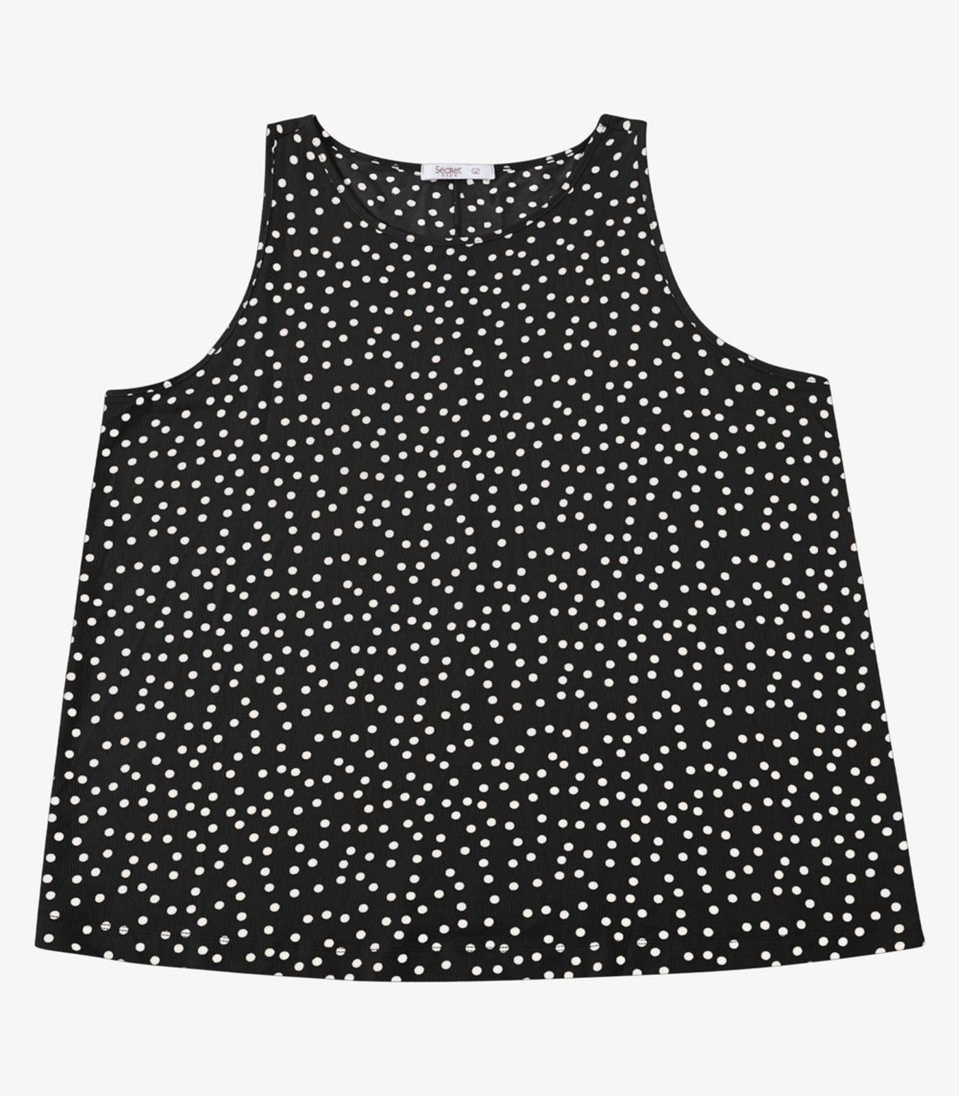 Regata Feminina Estampada Viscose Secret Glam Preto
