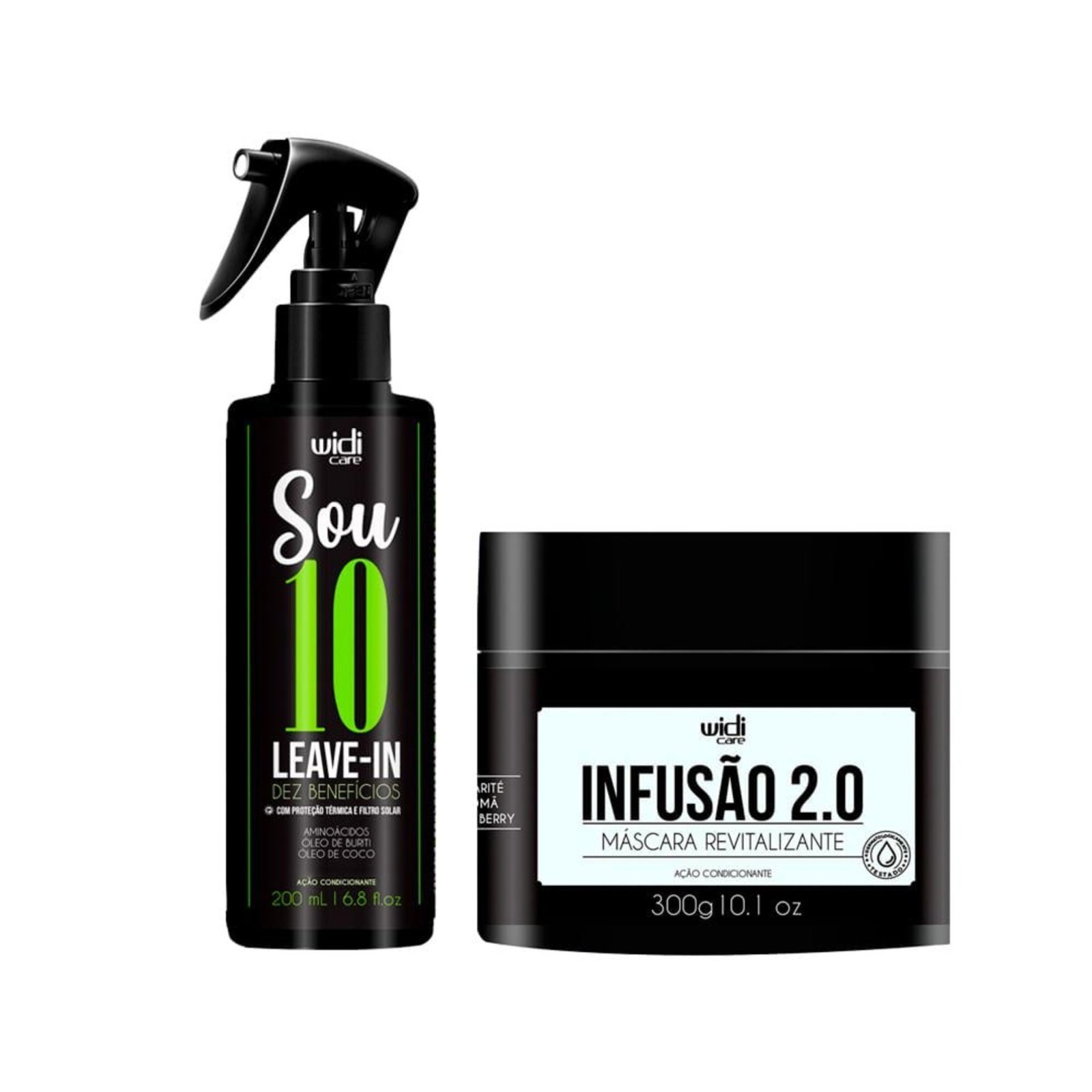 Vista 2 Kit Widi Care Infusão 2.0 Máscara 300g + Sou 10 Leave-In 200ml incolor incolor