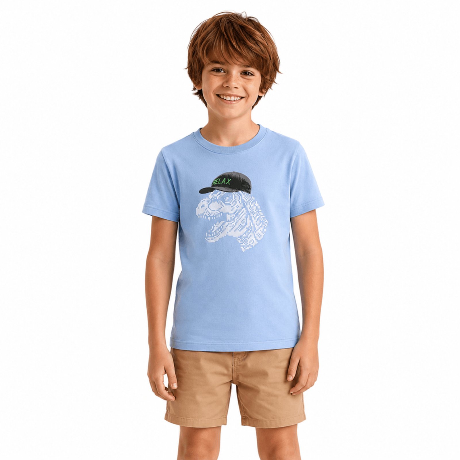 Infantil - Conjunto Menino Dino Alphabeto Glacial e Café-Leite Azul