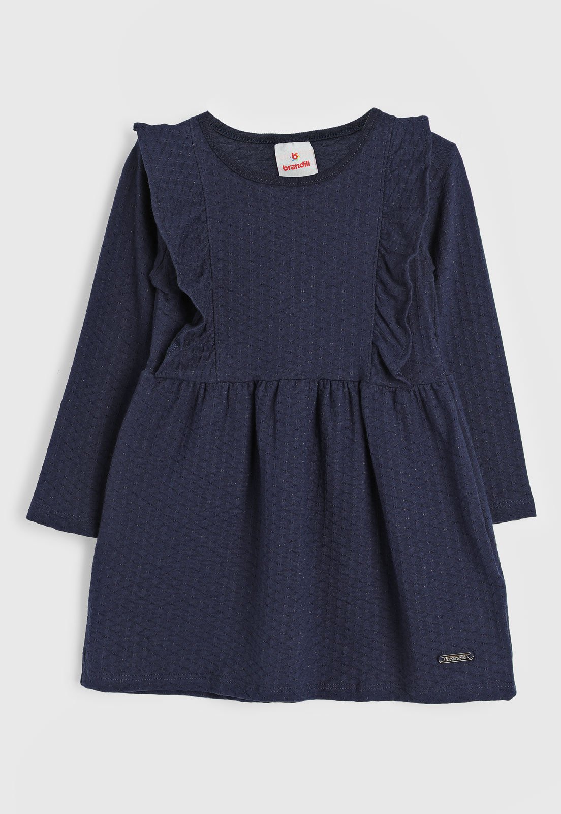 Vista 2 Vestido Brandili Babado Brandili azul marinho