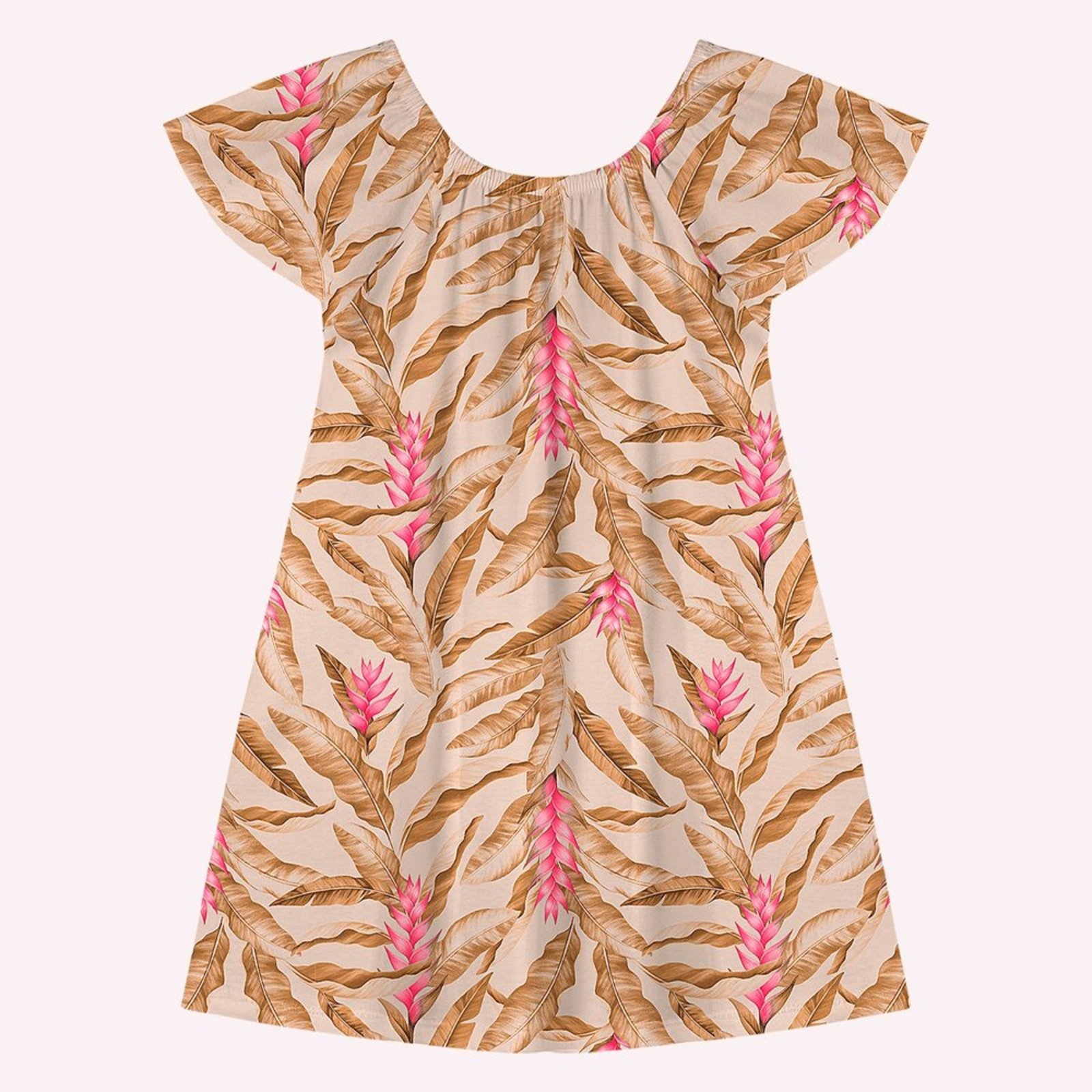 Infantil - Vestido Menina Folhas Nanai