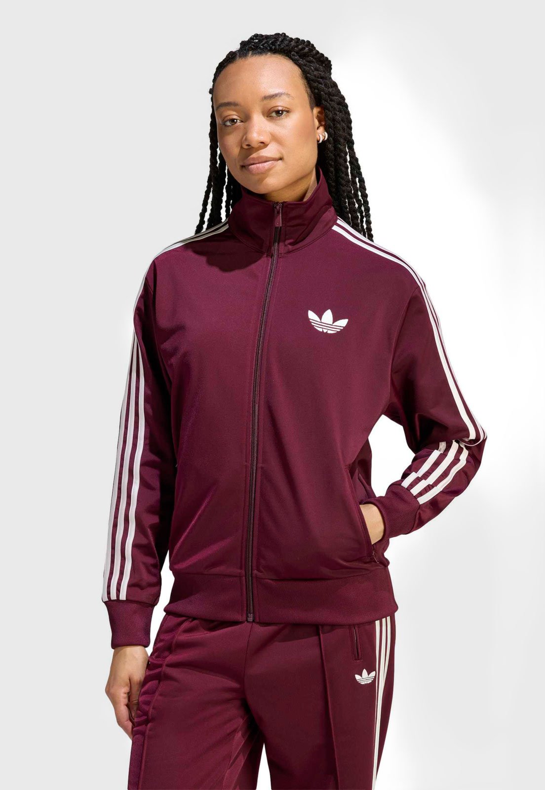 Jaqueta Feminina adidas Originals Gola Alta Vinho