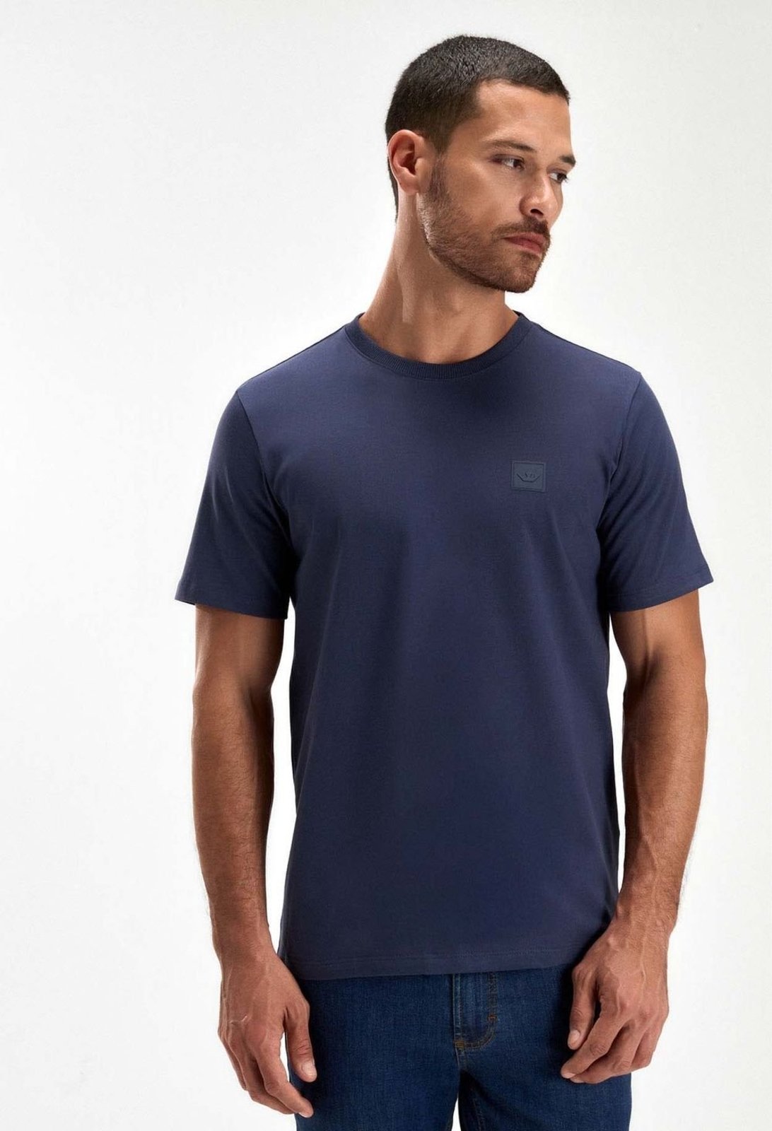 CAMISETA DOCTHOS SLIM MANGA CURTA ESTAMPA ETIQUETA 007 Marinho Gg