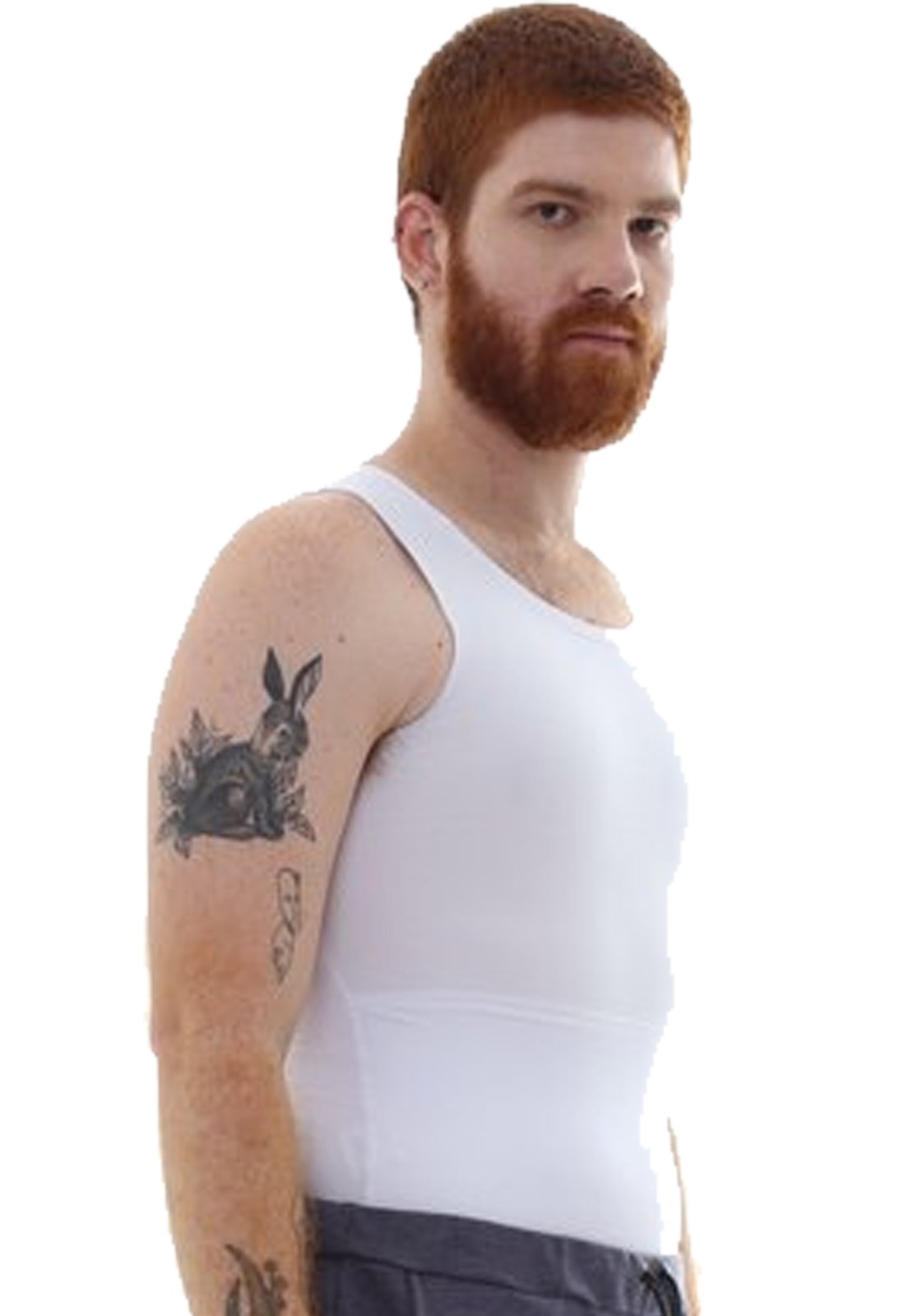 Regata Slim Fitness Modeladora para Ginecomastia Branca.