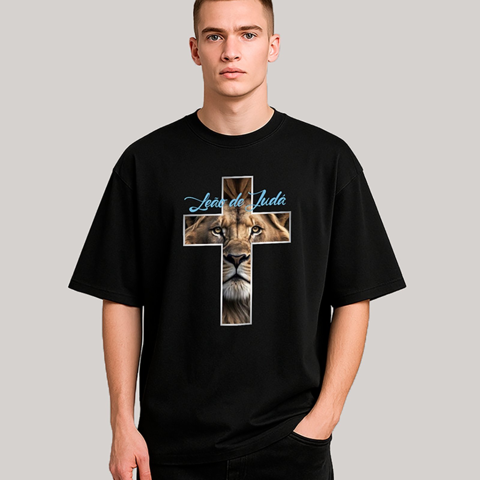 Camiseta Unissex Ousy Cristã Streetwear Oversized Preta