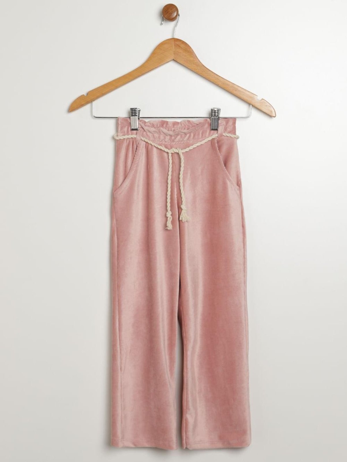 Infantil - Calça Veludo Com Amarração Para Menina - ROSE