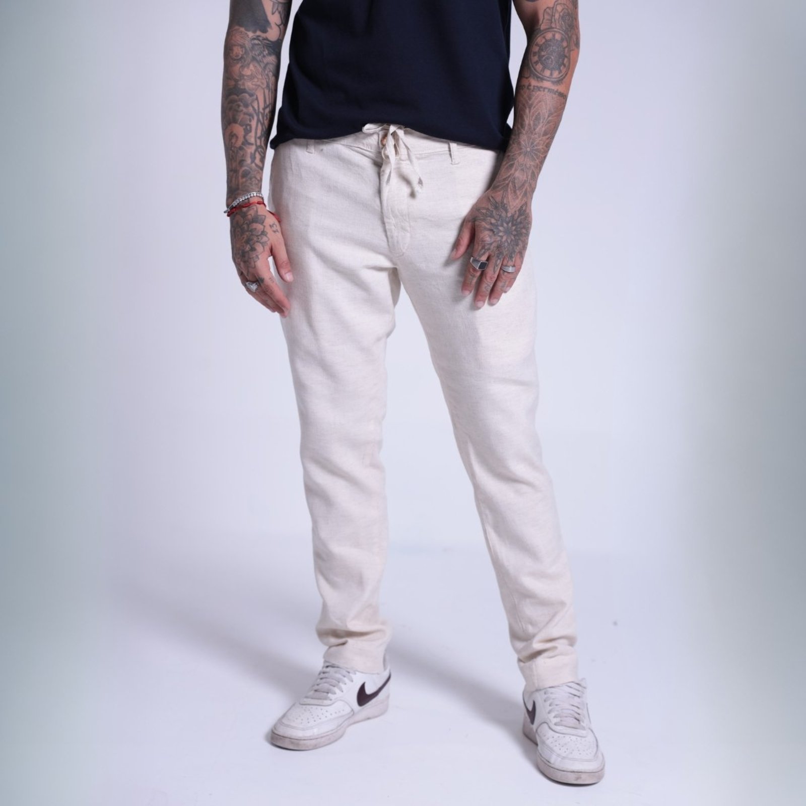 Calça Reta Linho Com Bolso-Faca Feminino Revanche Nepal