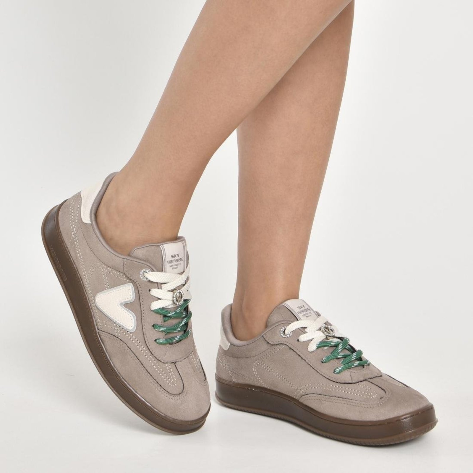 Tênis Casual Feminino Via Marte Confortável Urbano Sintético Cinza