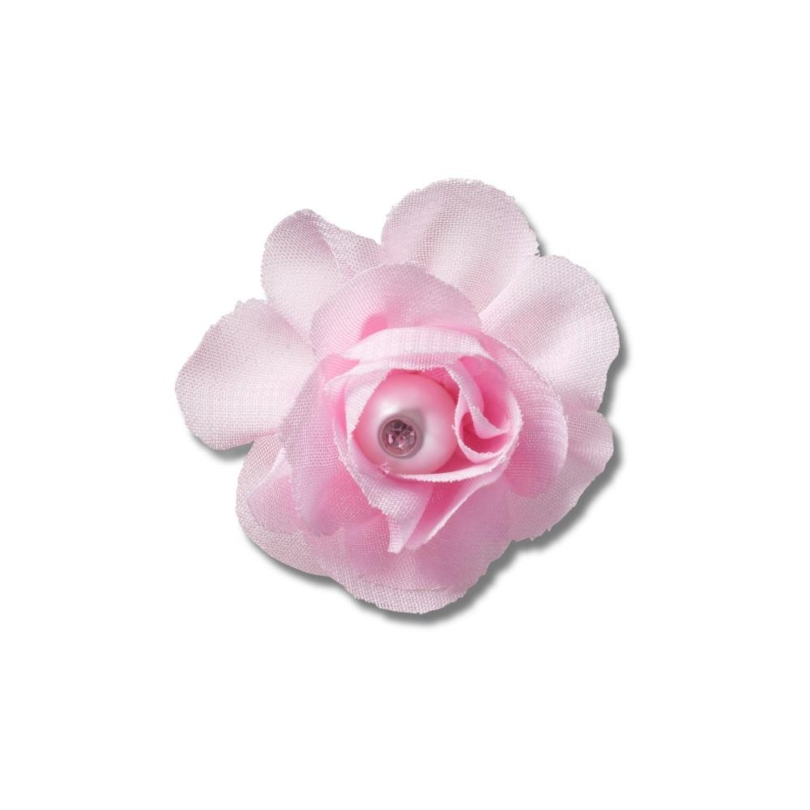 Vista 2 Infantil - Jibbitz™ Flor de Tecido Rosa com Pérola Branco Crocs branco rosa