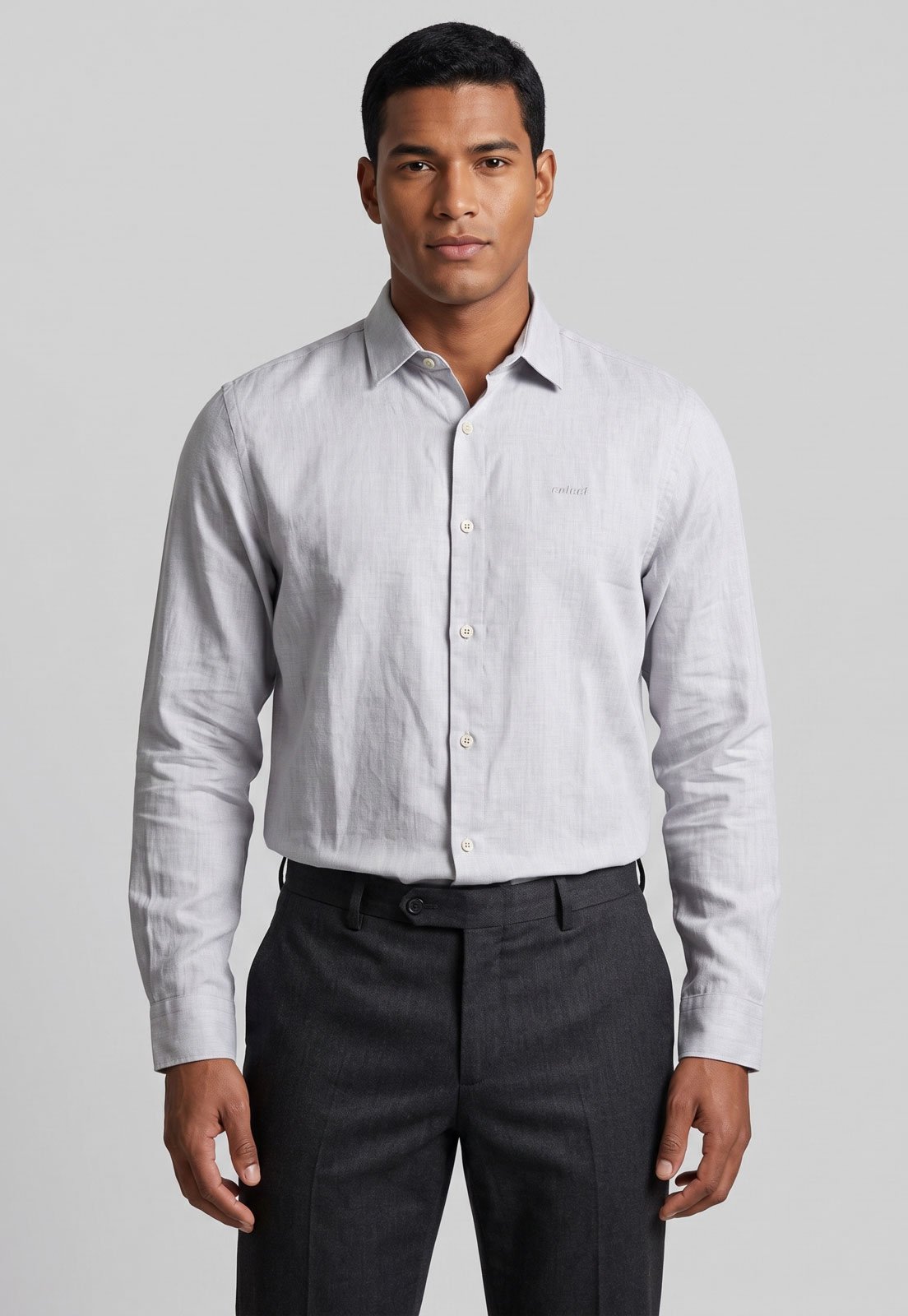 Camisa Masculina Colcci Manga Longa Cinza