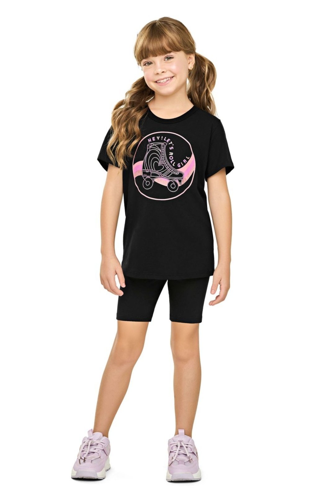 Vista 3 Infantil - Conjunto Menina Roller Elian bege Elian bege
