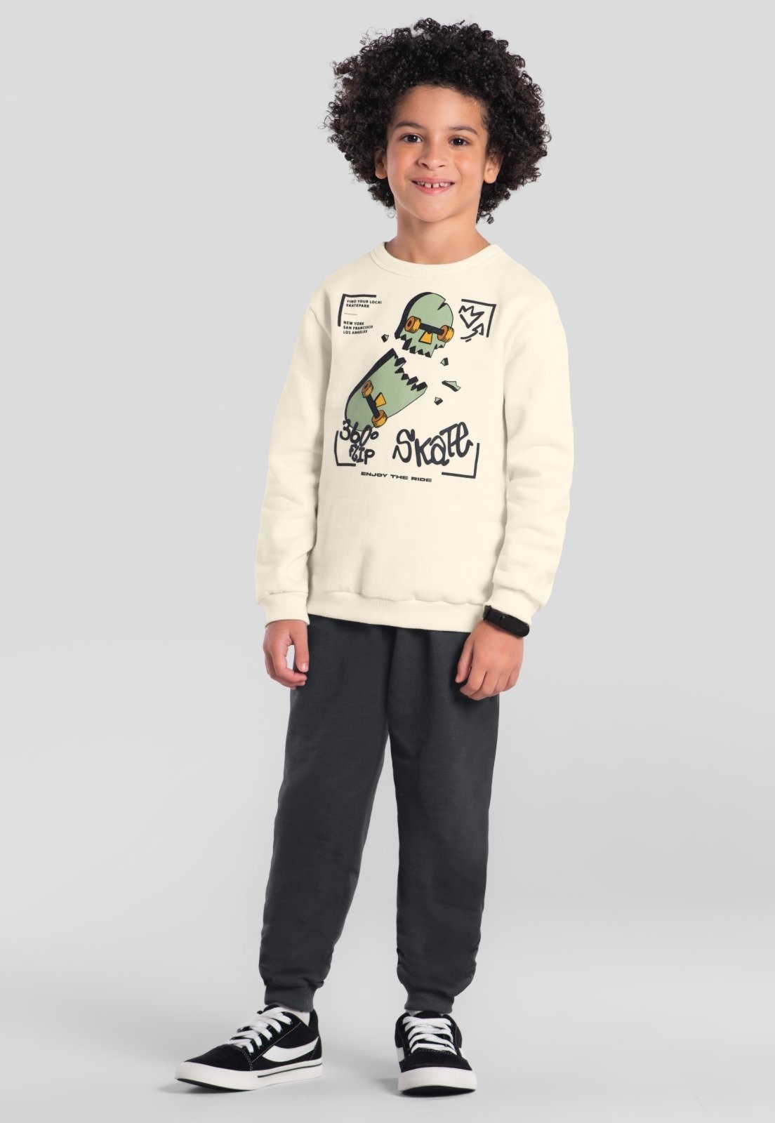 Infantil - Conjunto menino de skate em moletom Brandili