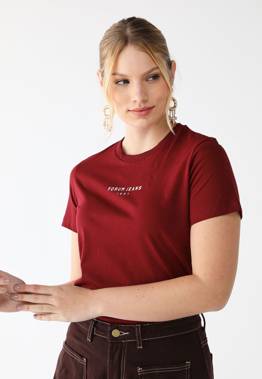 Camiseta Forum Slim Logo Vermelha