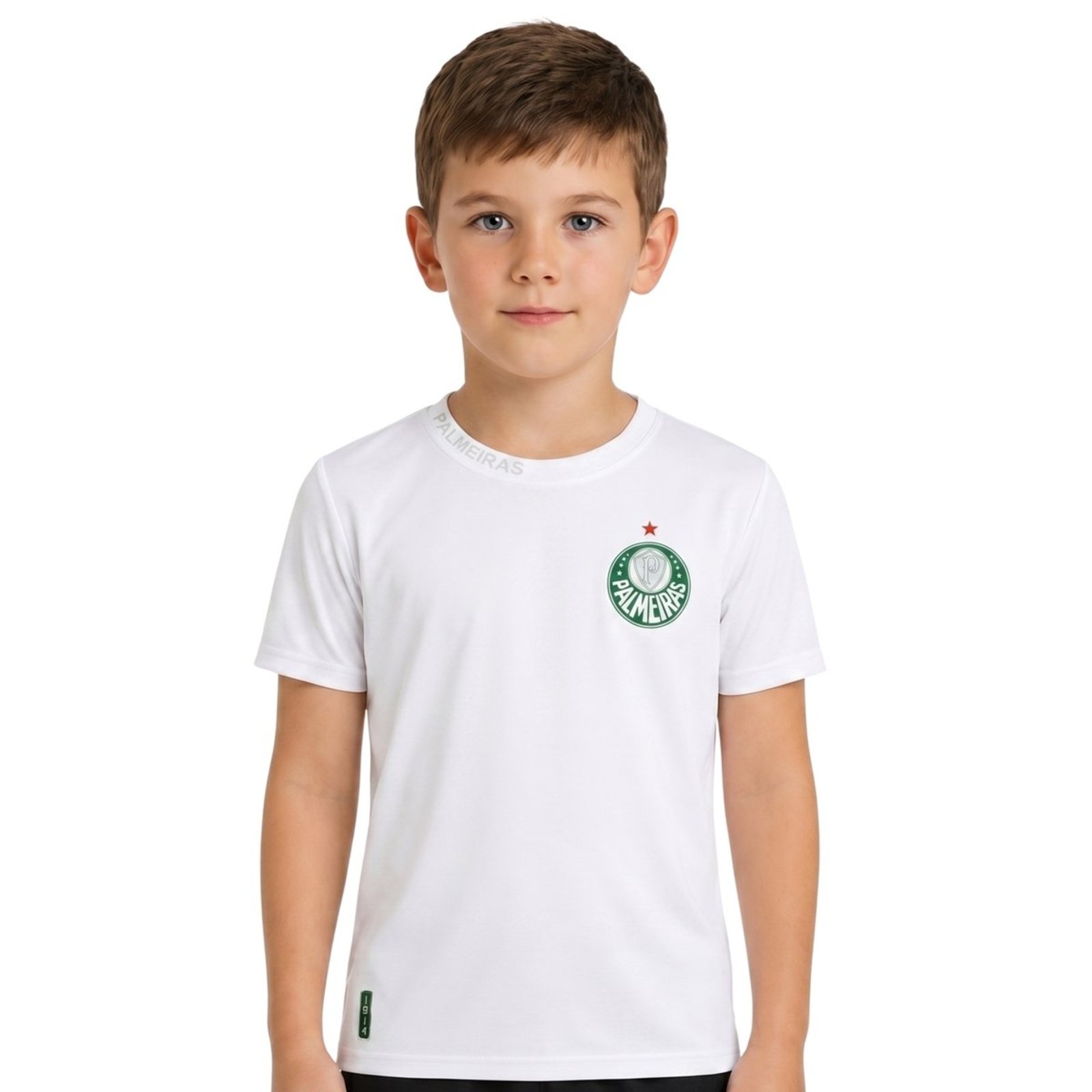 CAMISA PALMEIRAS 1914 BRANCA JUVENIL TORCEDOR LICENCIADO BRANCO