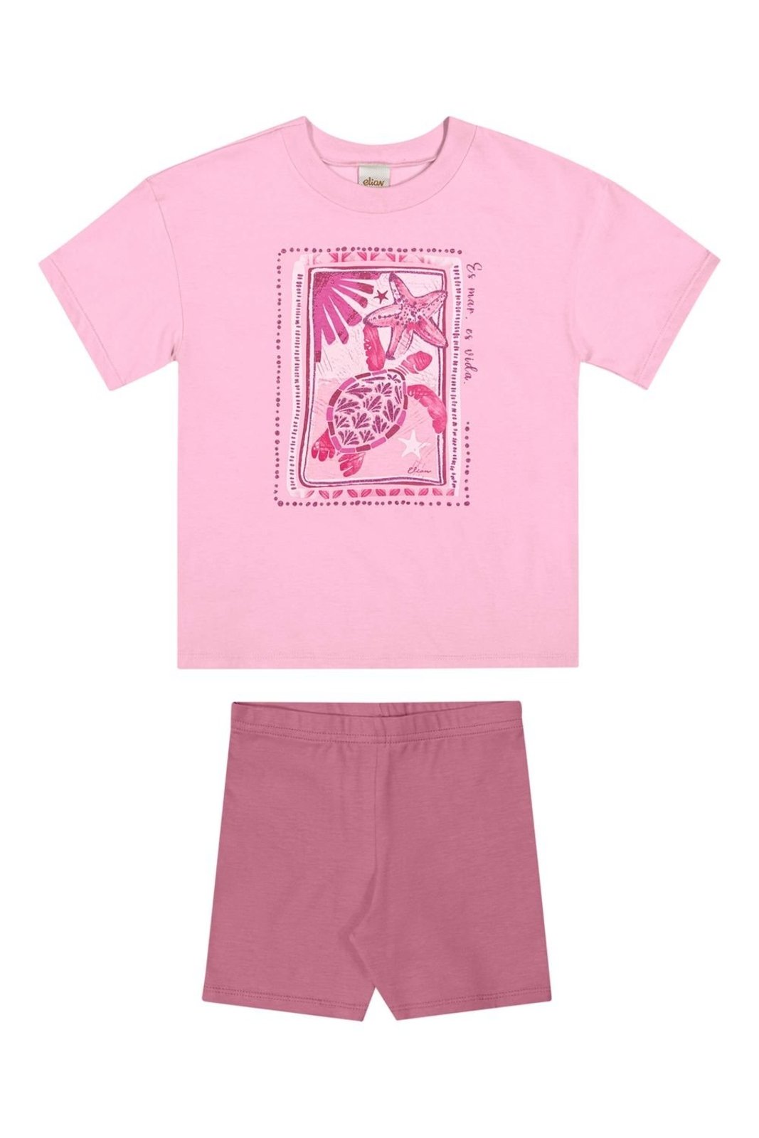 Vista 2 Infantil - Conjunto Menina Glitter Tartaruga Elian rosa Elian rosa