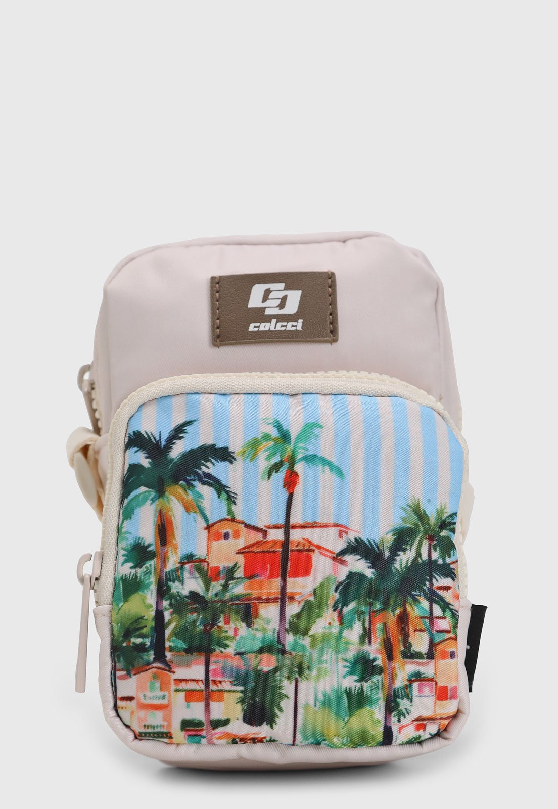 Bolsa Feminina Colcci Estampa Tropical Rosa Claro