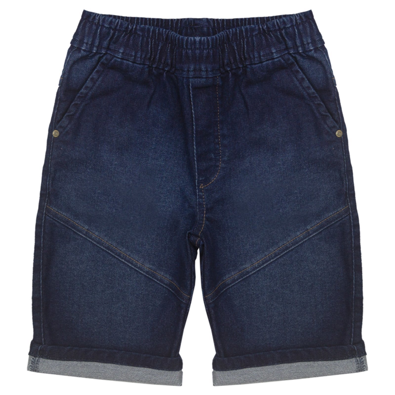 Vista 2 Infantil - Bermuda Juvenil Look Jeans Moletom Jeans azul Look Jeans azul