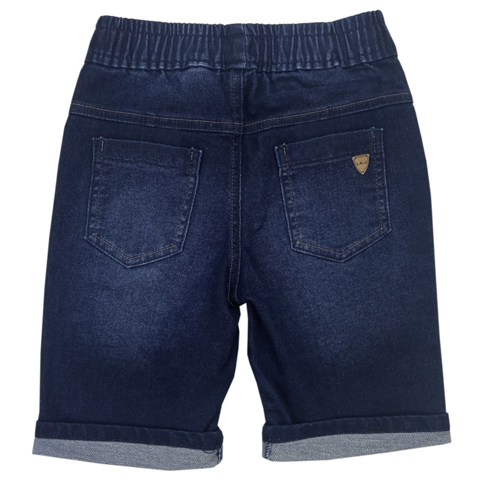 Vista 3 Infantil - Bermuda Juvenil Look Jeans Moletom Jeans azul Look Jeans azul