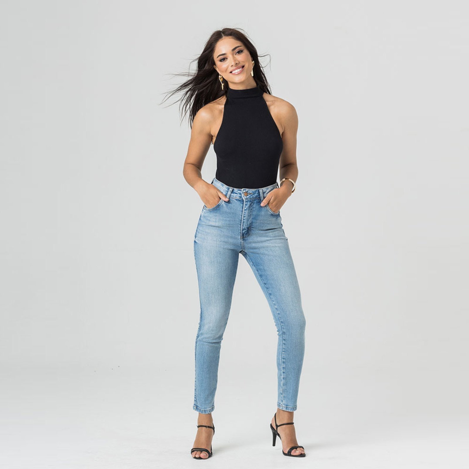 Calça Jeans Skinny Feminina Disparate Azul