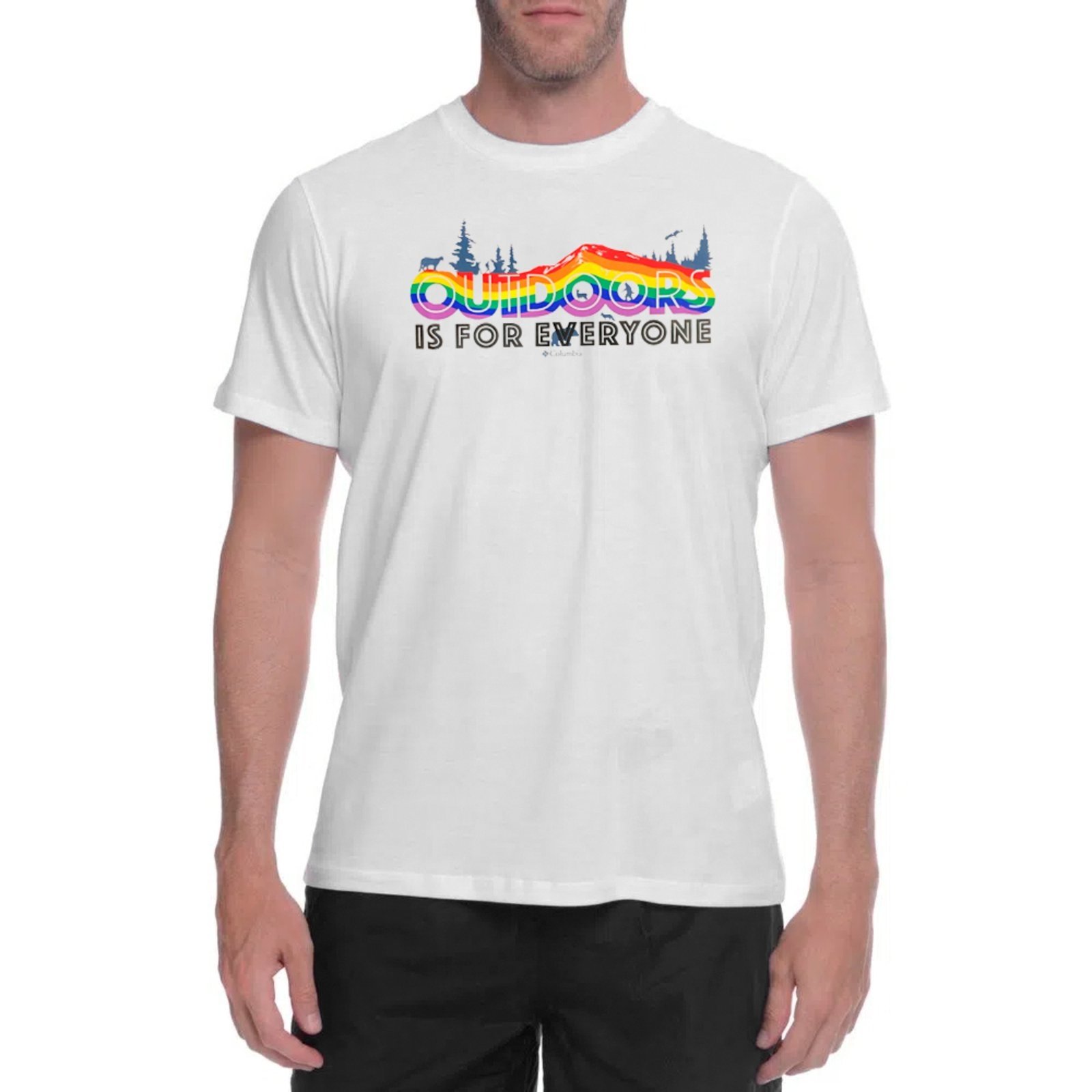 Camiseta Columbia All For Outdoor Pride Branco Masculino