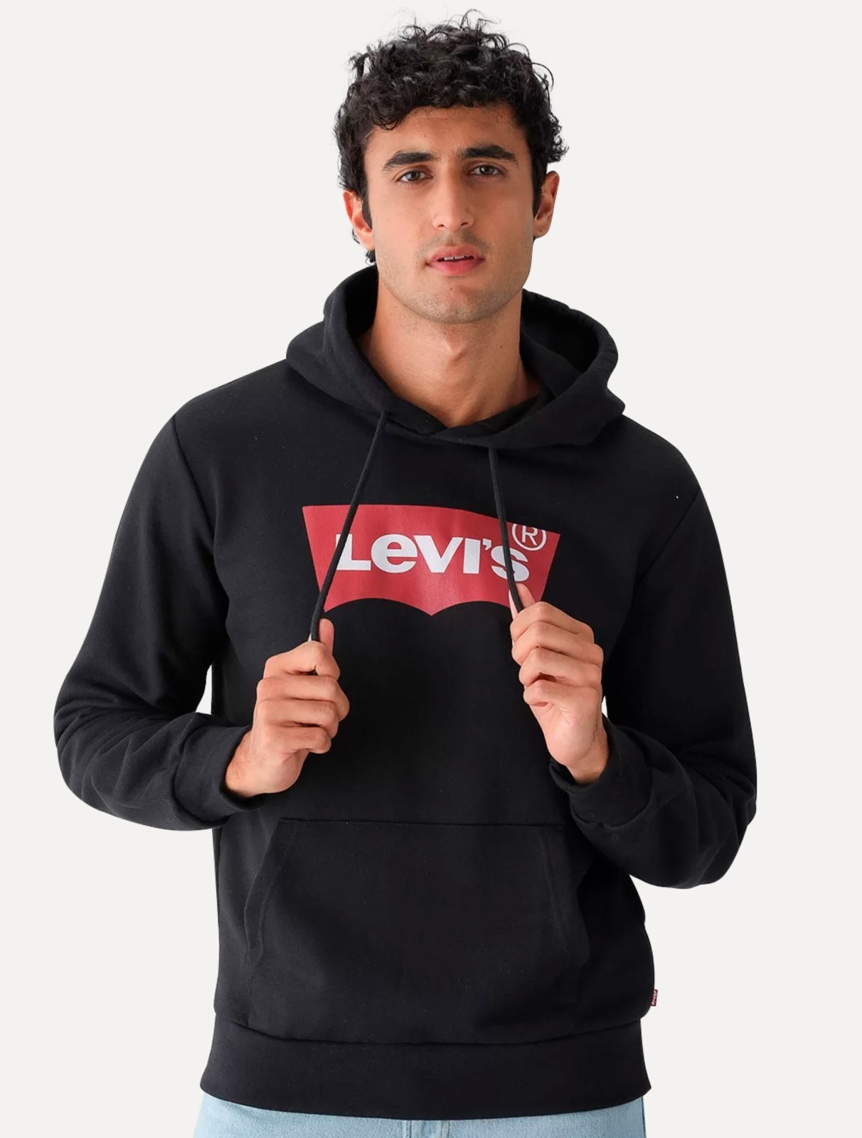 Moletom Levis Canguru Batwing Com Capuz Preto