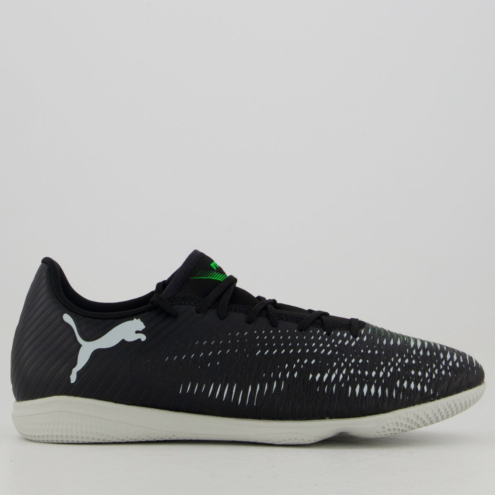 Chuteira Puma Future 8 Play IT Futsal Preta e Verde