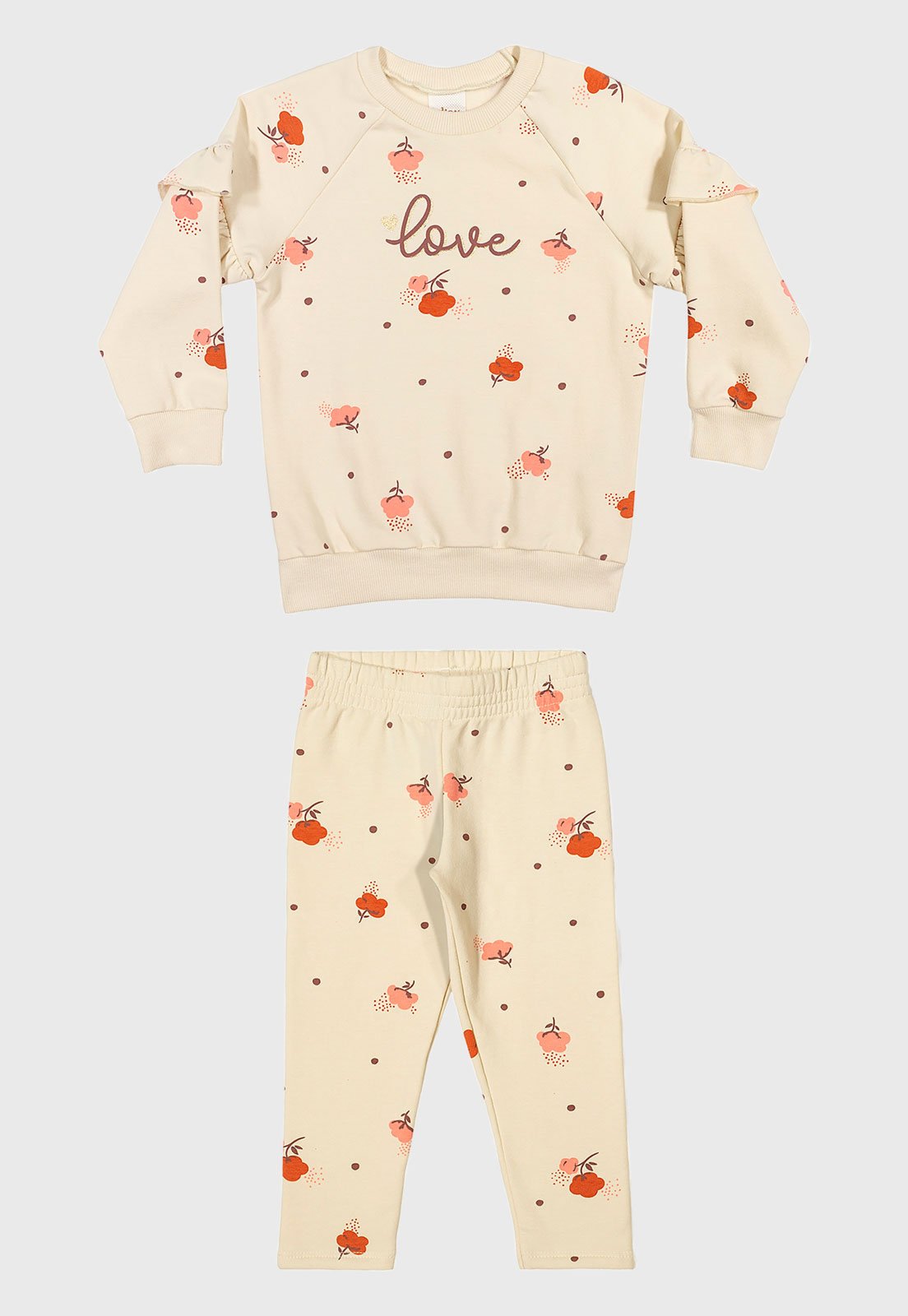 Conjunto Elian Estampa Floral Off White
