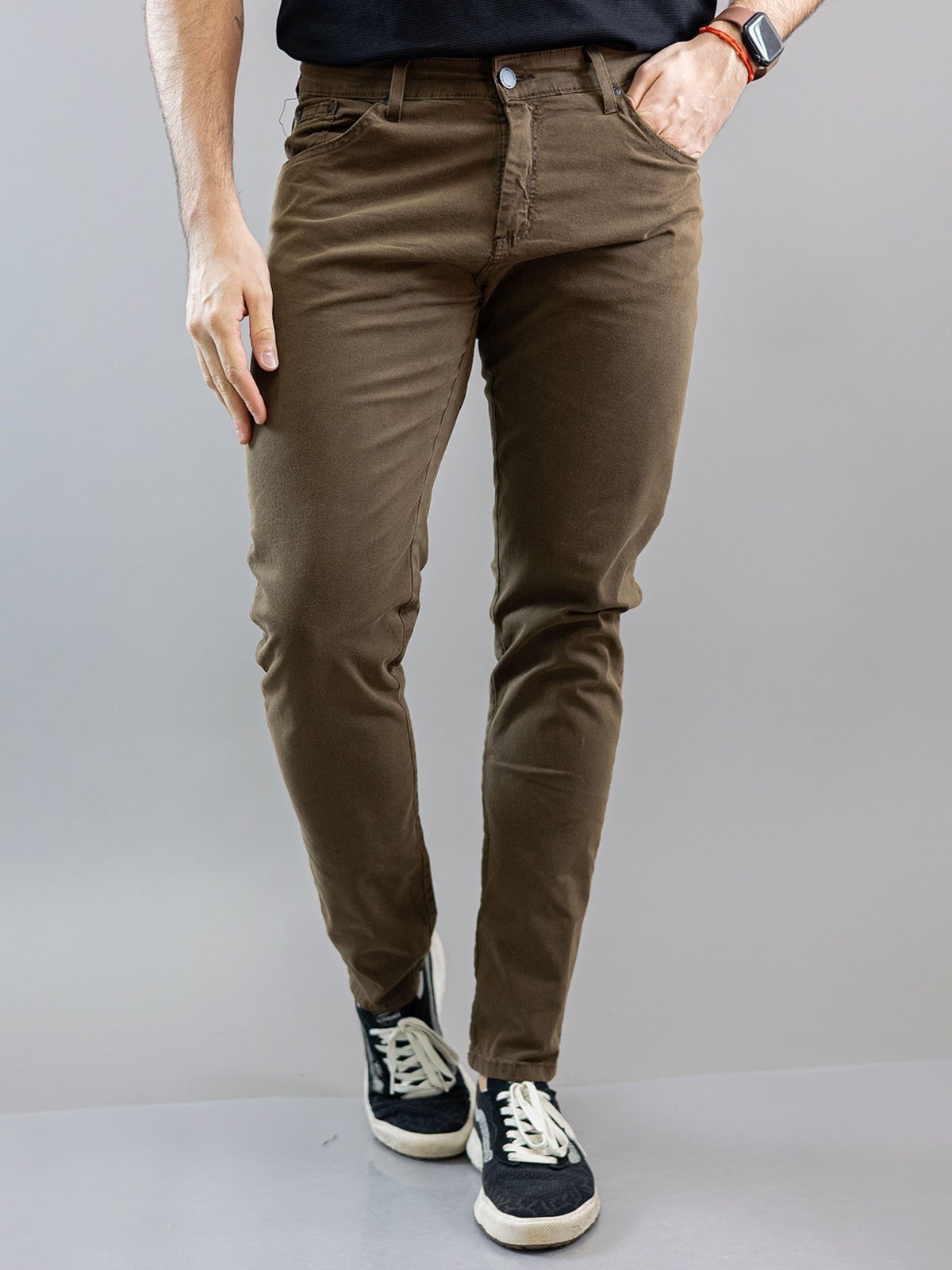 Calça Skinny Masculina Sarja Cores Neutras Anticorpus