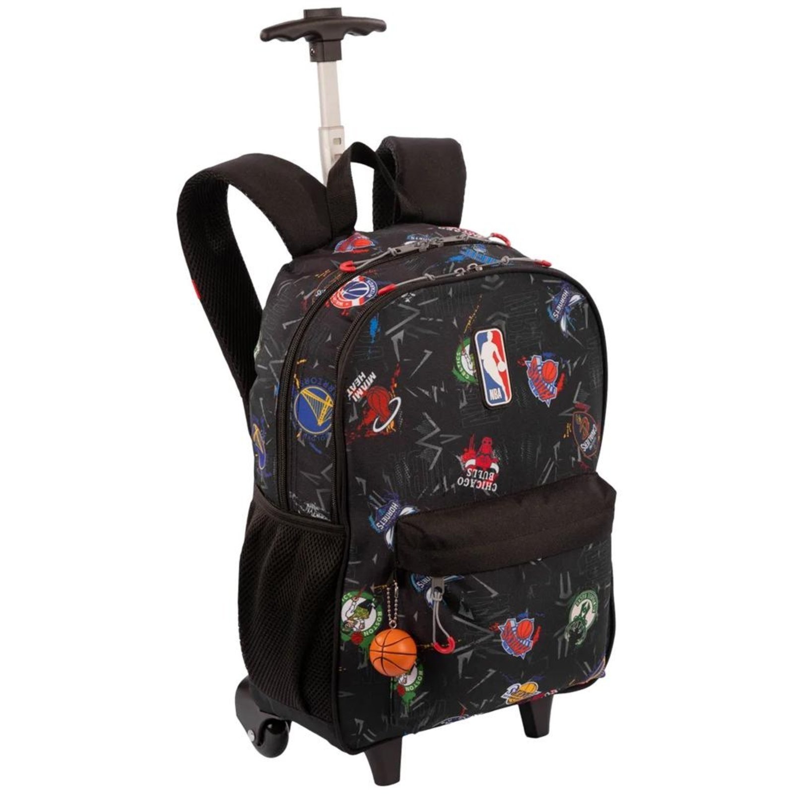 Vista 3 Infantil - Mochila Sestini Com Carrinho Nba Begins Graffiti Cinza incolor Sestini incolor