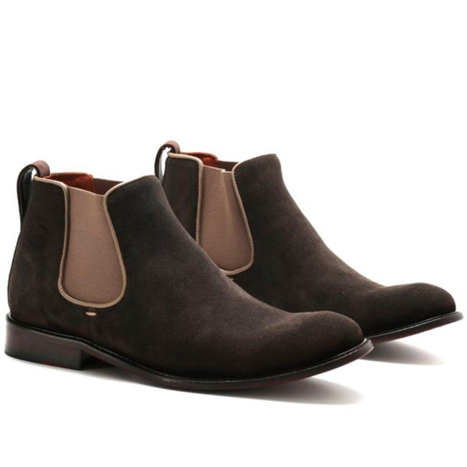 Bota Botina Masculina Couro Look Stock Chelsea Confortável Verde