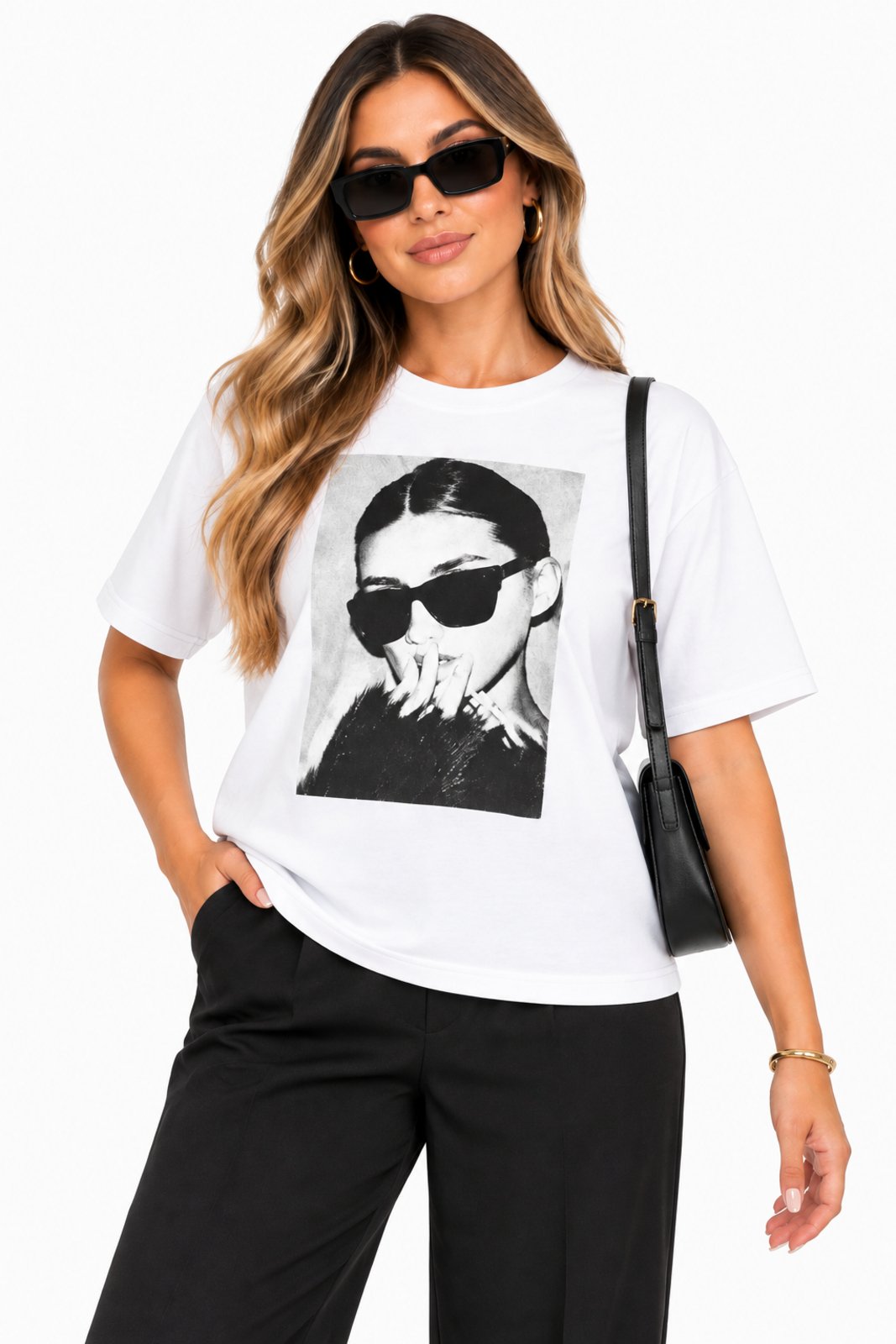 T-Shirt Oversized com Estampa D Bell Outlet Fashion Branco