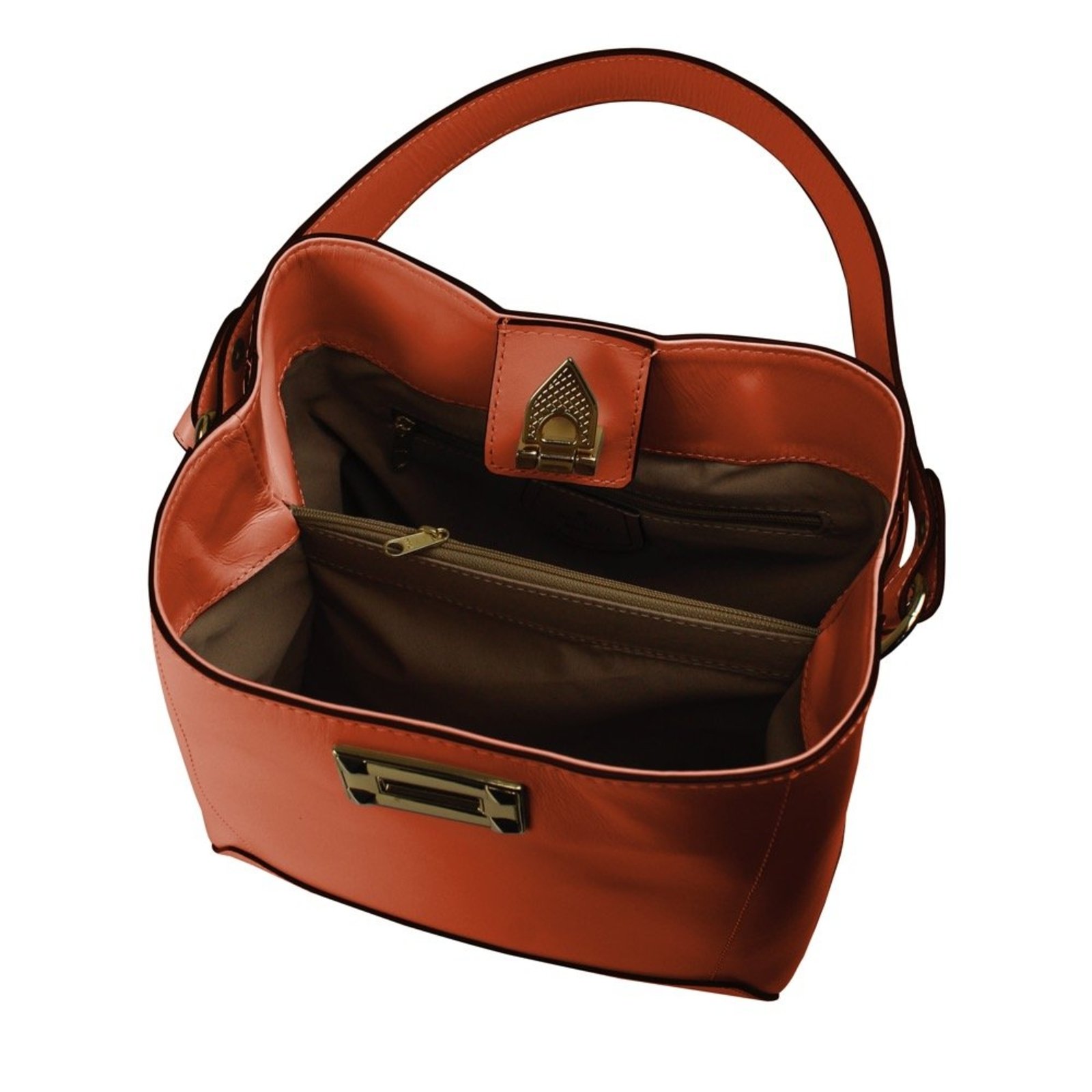 Bolsa Média Estruturada em Couro Linea Bella 6122 Preto