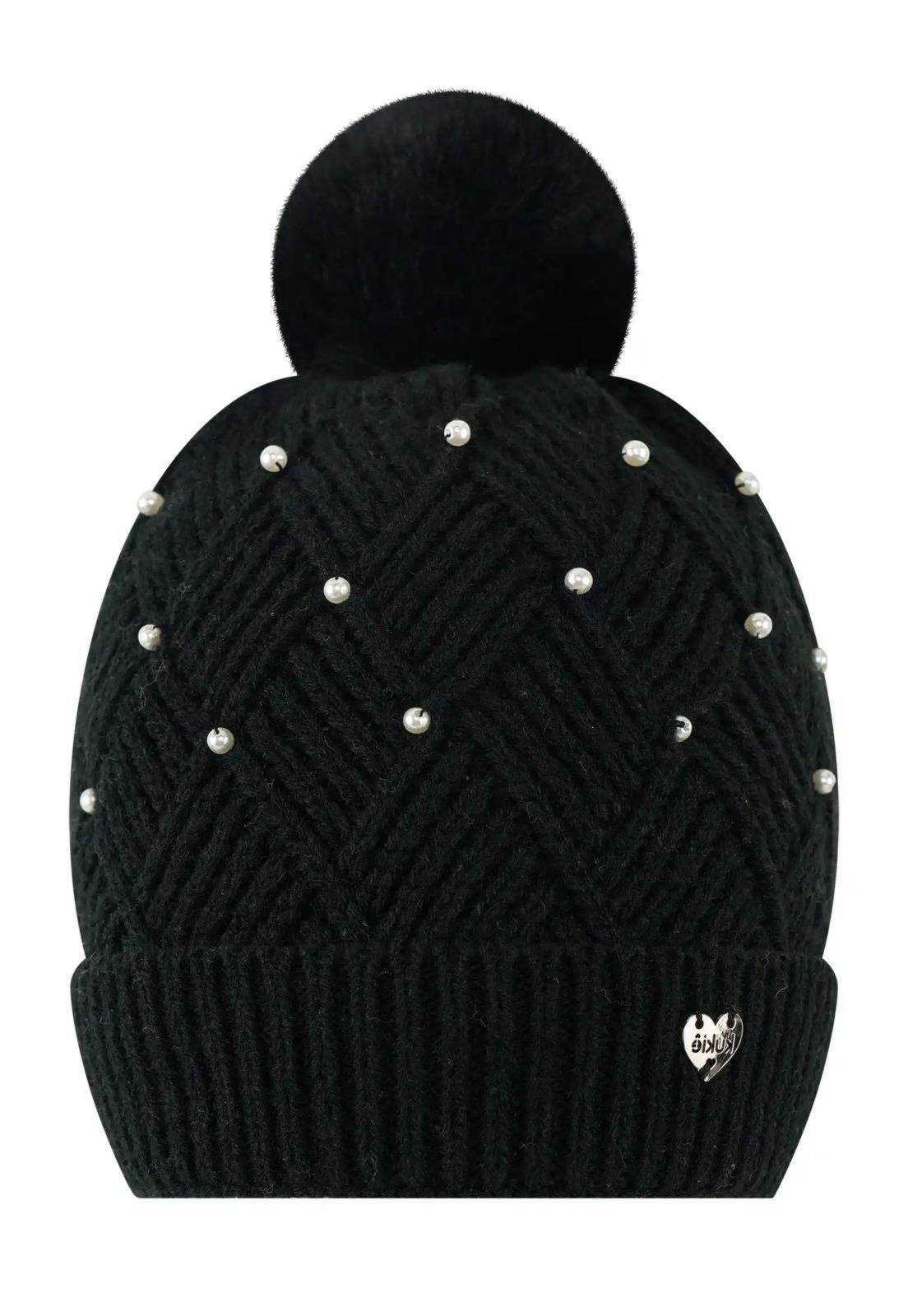 Infantil - Gorro Preto com Perolas Menina Kukiê M Preto