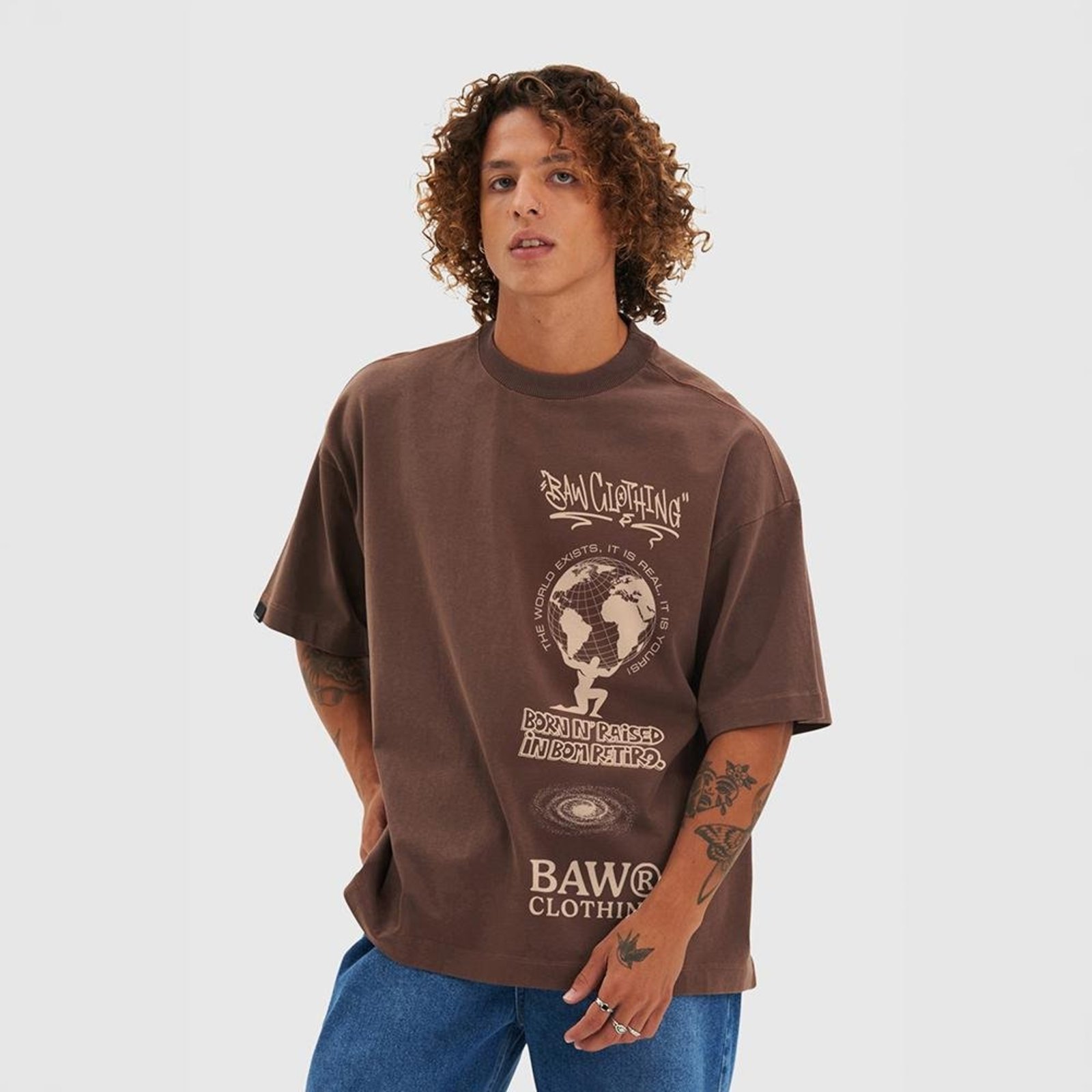 Camiseta Oversized Baw Period Marrom