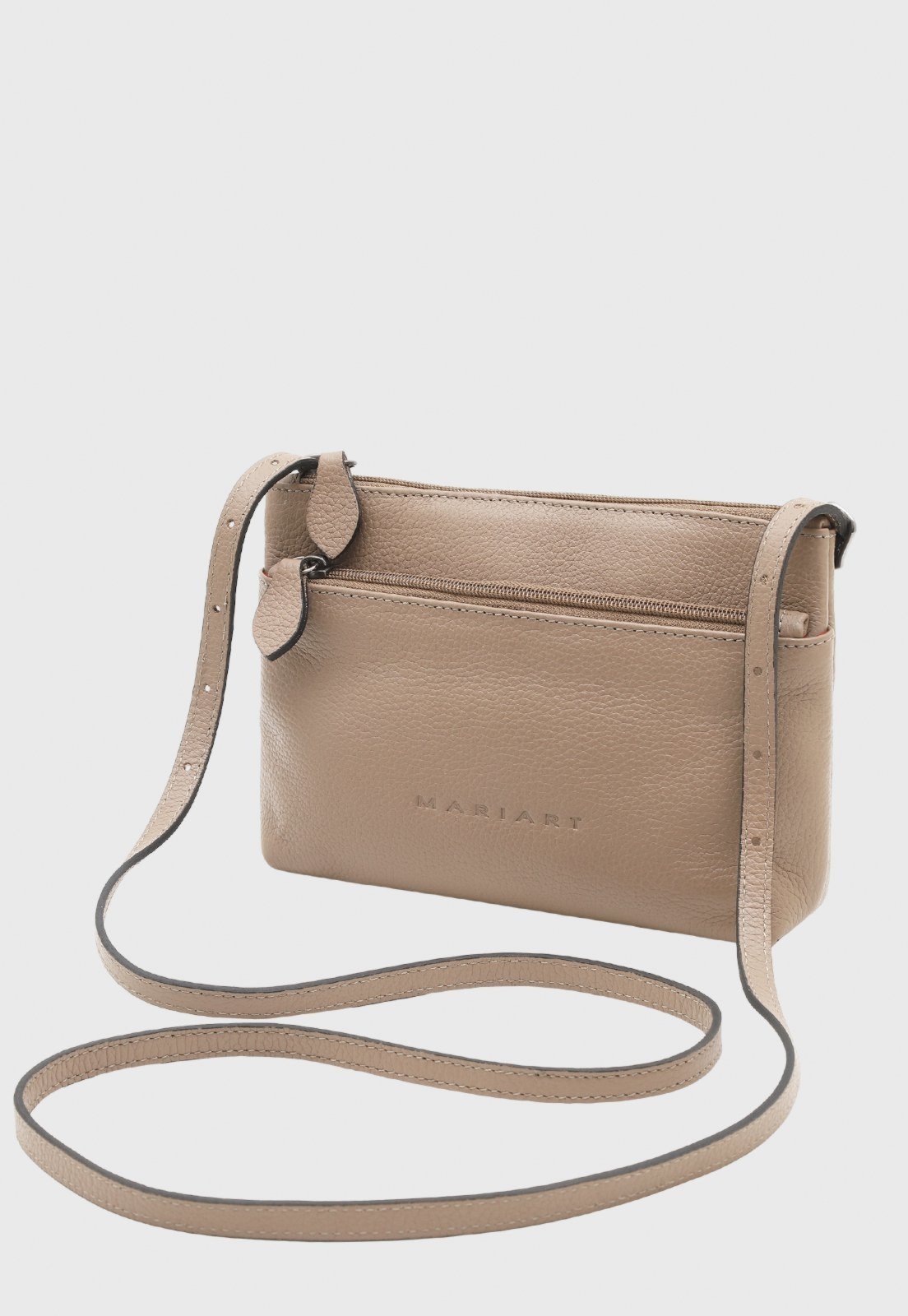 Bolsa Transversal de Couro Mariart Ágata New Bege