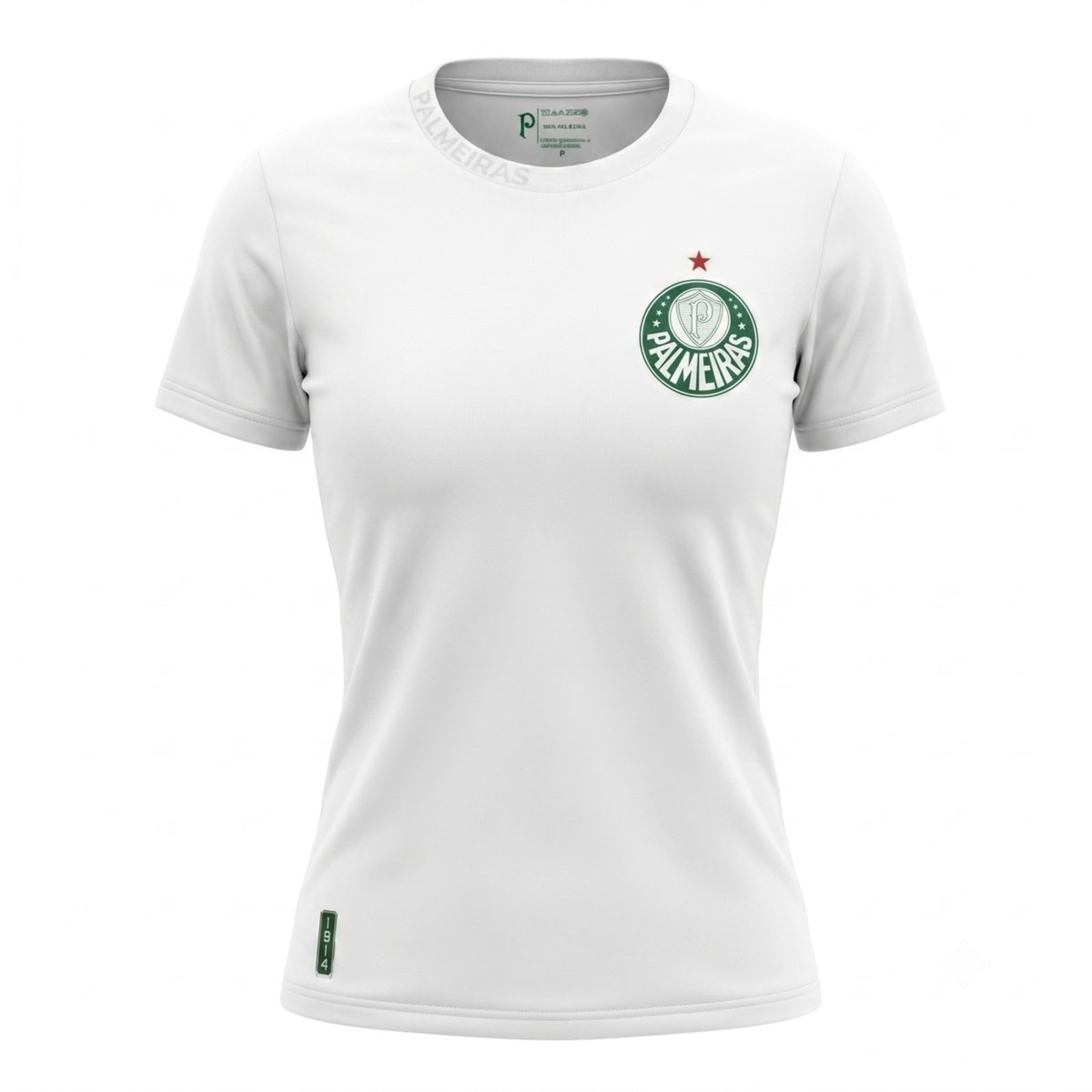CAMISA PALMEIRAS 1914 BRANCA FEMININA TORCEDORA LICENCIADO BRANCO