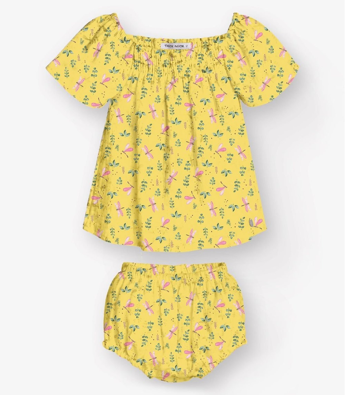 Infantil - Conjunto Bata com Calcinha Menina Trick Nick Amarelo