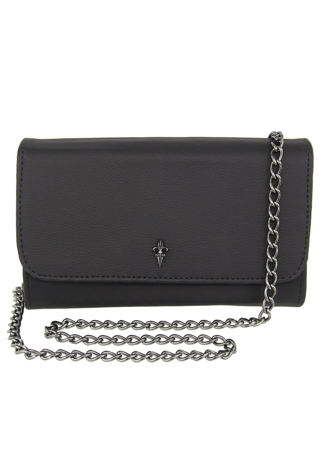 Bolsa Retta Clutch Corrente Preta