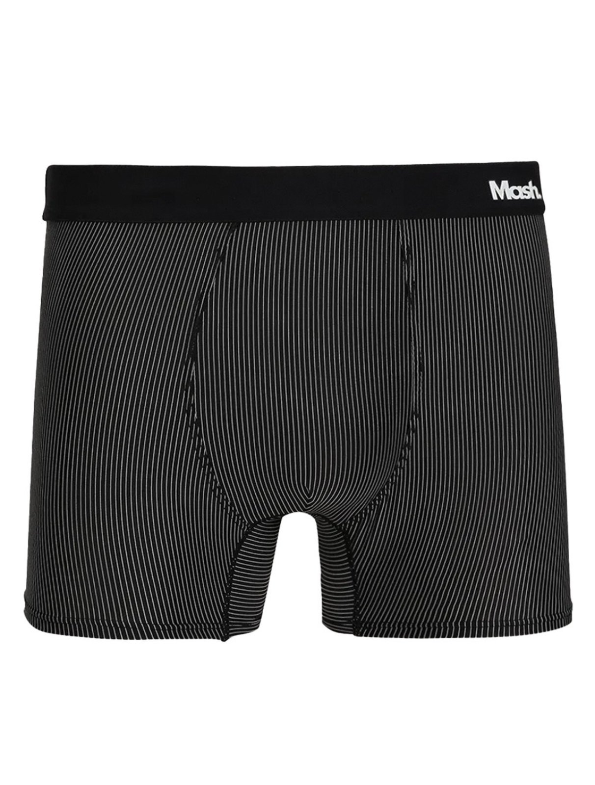 Vista 2 Cueca Mash Boxer Microfibra Risca de Giz Preta preto MASH preto