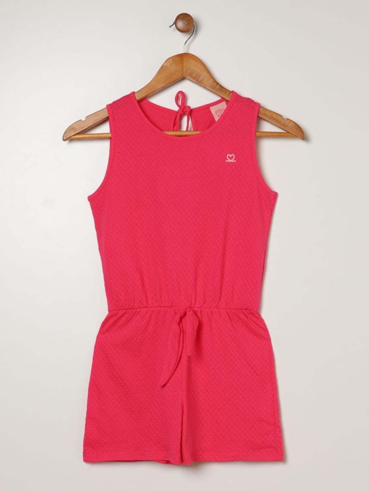 Infantil - Macacão Texturizado Juvenil Para Menina - PINK
