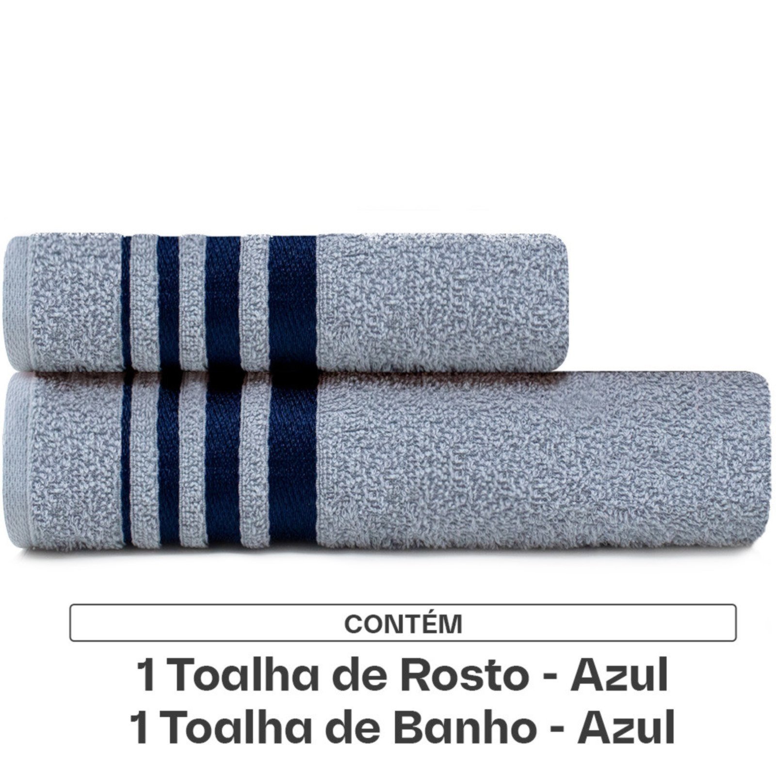 Vista 3 Jogo de Toalhas 100 Algodão 2 Peças Banho e Rosto Karsten Emcompre laranja Karsten laranja
