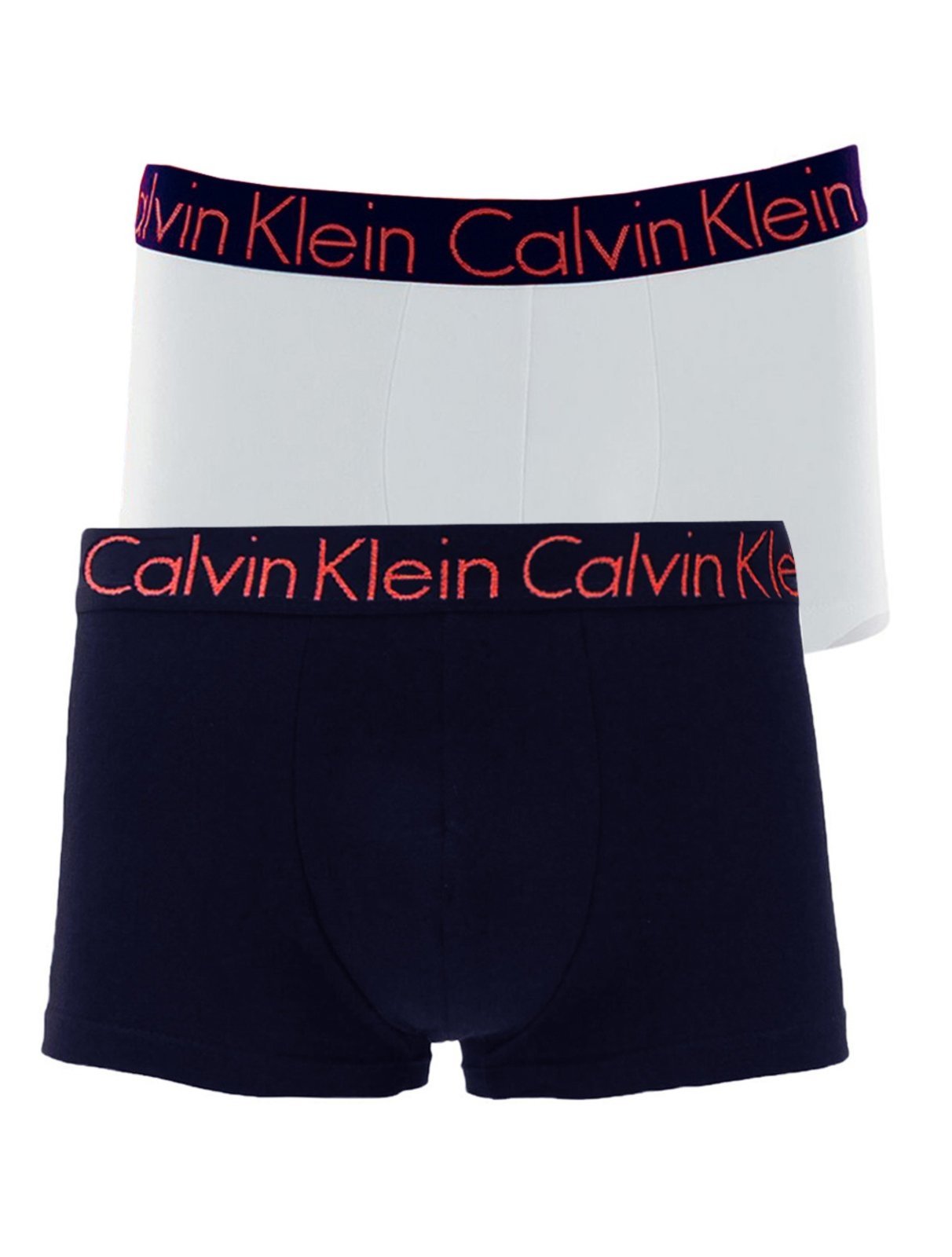 Vista 2 Cueca Calvin Klein Low Rise Trunk Mag Branca e Marinho Pack C11.04 AZ09 2UN azul marinho/branco Calvin Klein azul marinho/branco